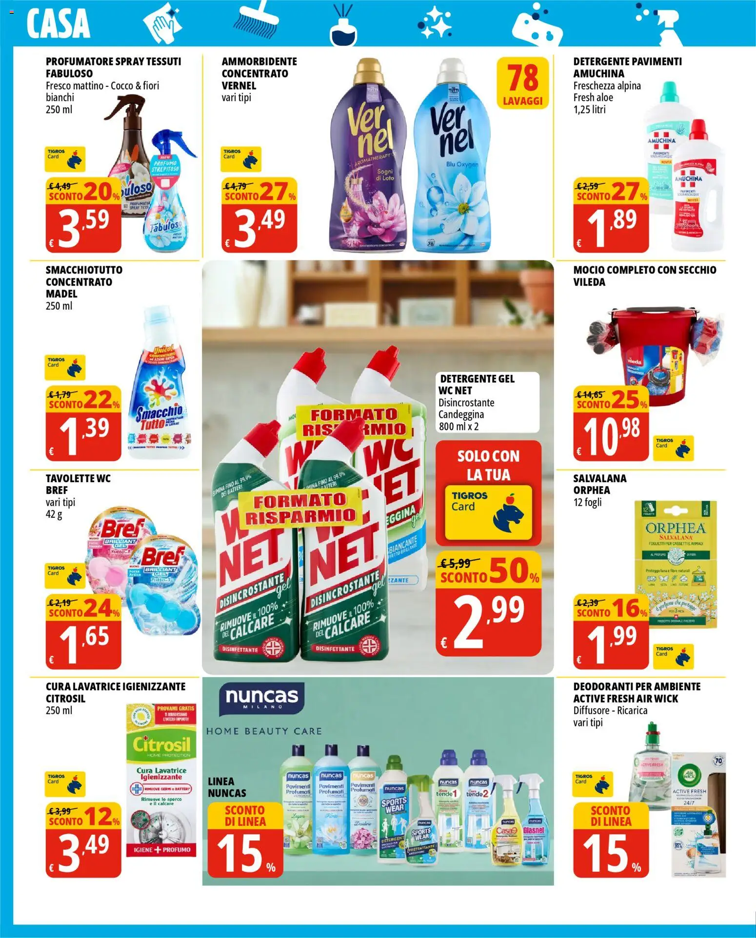 Volantino Tigros del 22.04.2026 | Pagina: 8 | Prodotti: Mocio, Lavatrice, Cocco, WC