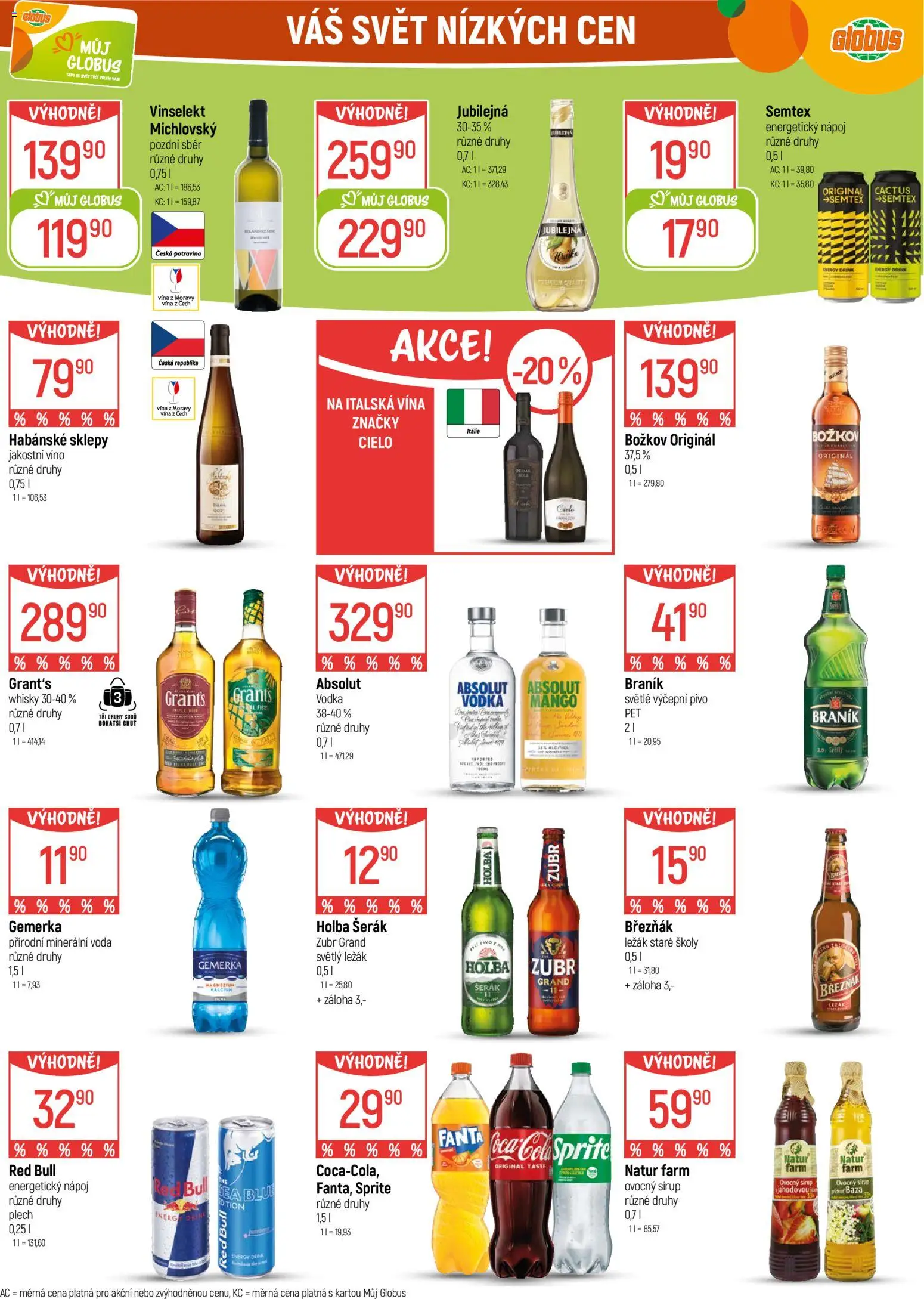 Globus leták - Trmice od 21.01.2026 | Strana: 21 | Produkty: Voda, Gemerka, Energetický nápoj, Cola