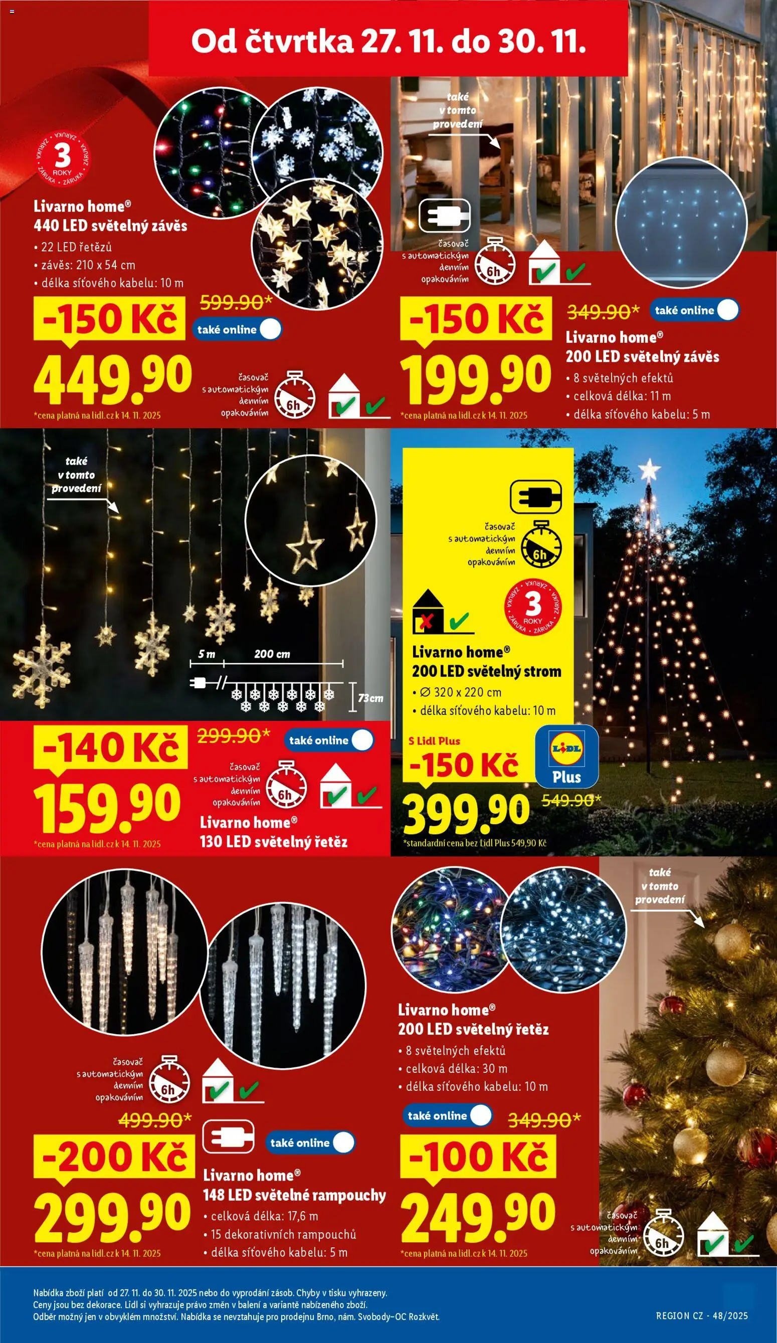 Lidl Black Friday od 24.11.2025 | Strana: 25 | Produkty: Závěs, Světelný řetěz, Časovač, LED