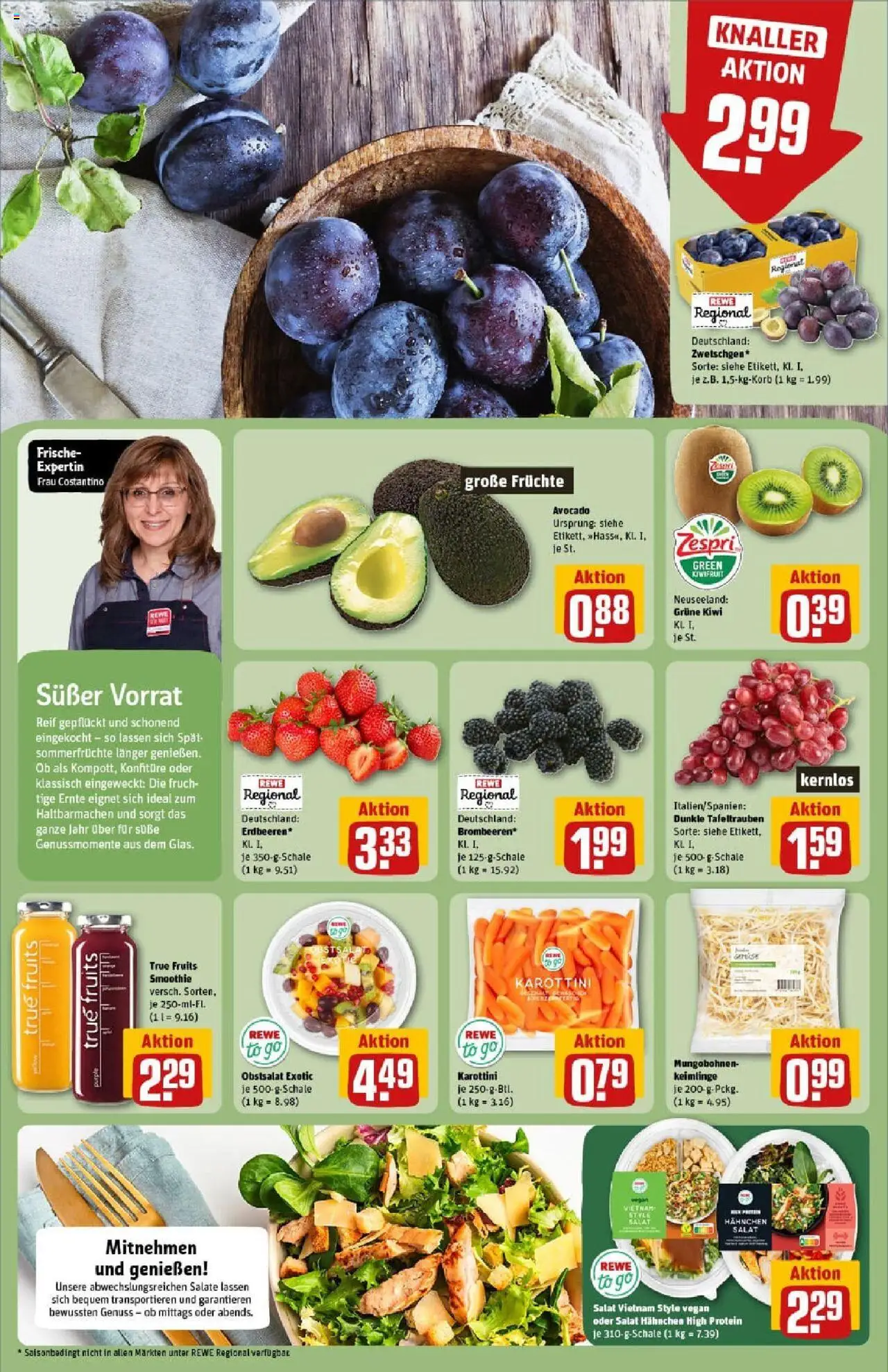 Rewe prospekt Euskirchen	 - gültig ab dem 27.07.2025 | Seite: 8 | Produkte: Hahnchen, Avocado, Kiwi, Salat