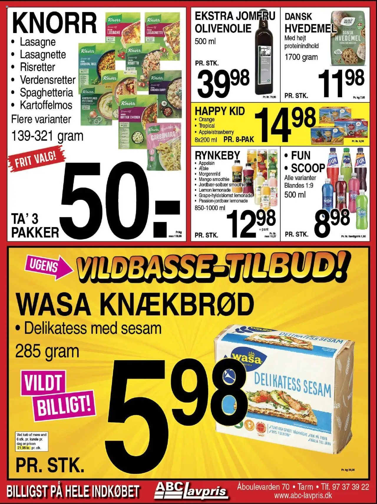 Abc Lavpris tilbudsavis – gyldig fra 08.10.2025 | Side: 3 | Produkter: Mango, Knækbrød, Smoothie, Olivenolie