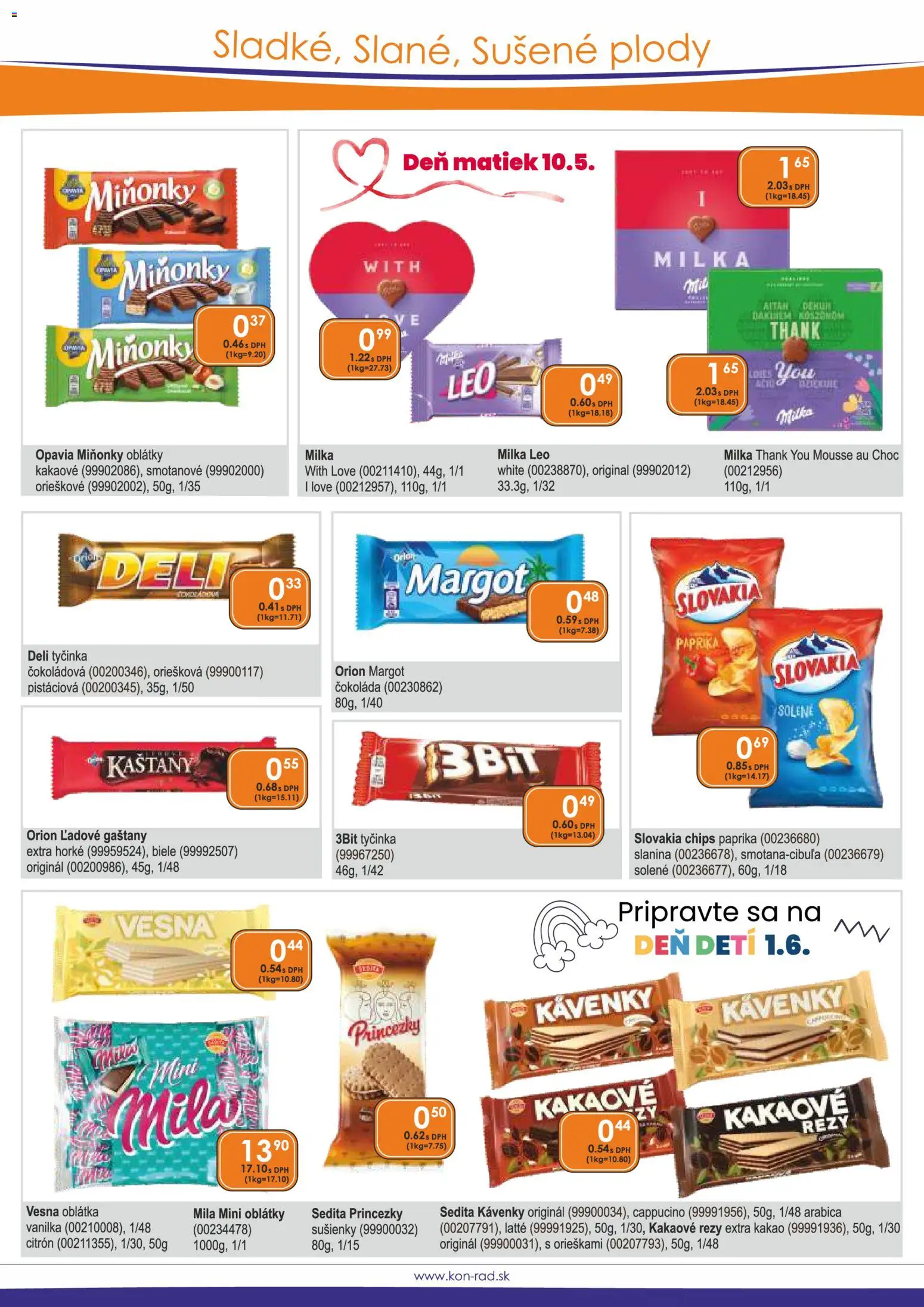 Nové KON - RAD akcie – leták je platný od 01.05.2026 | Strana: 35 | Produkty: Gaštany, Mila, Milka, Kakao