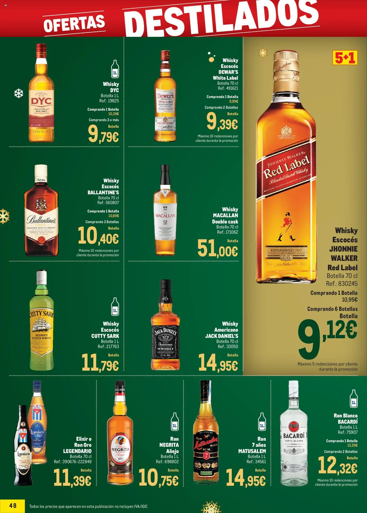 Makro - Precios Navidad Centro │ válido desde el 24.11.2025 | Página: 48 | Productos: Ron, Whisky, Μανέστρα