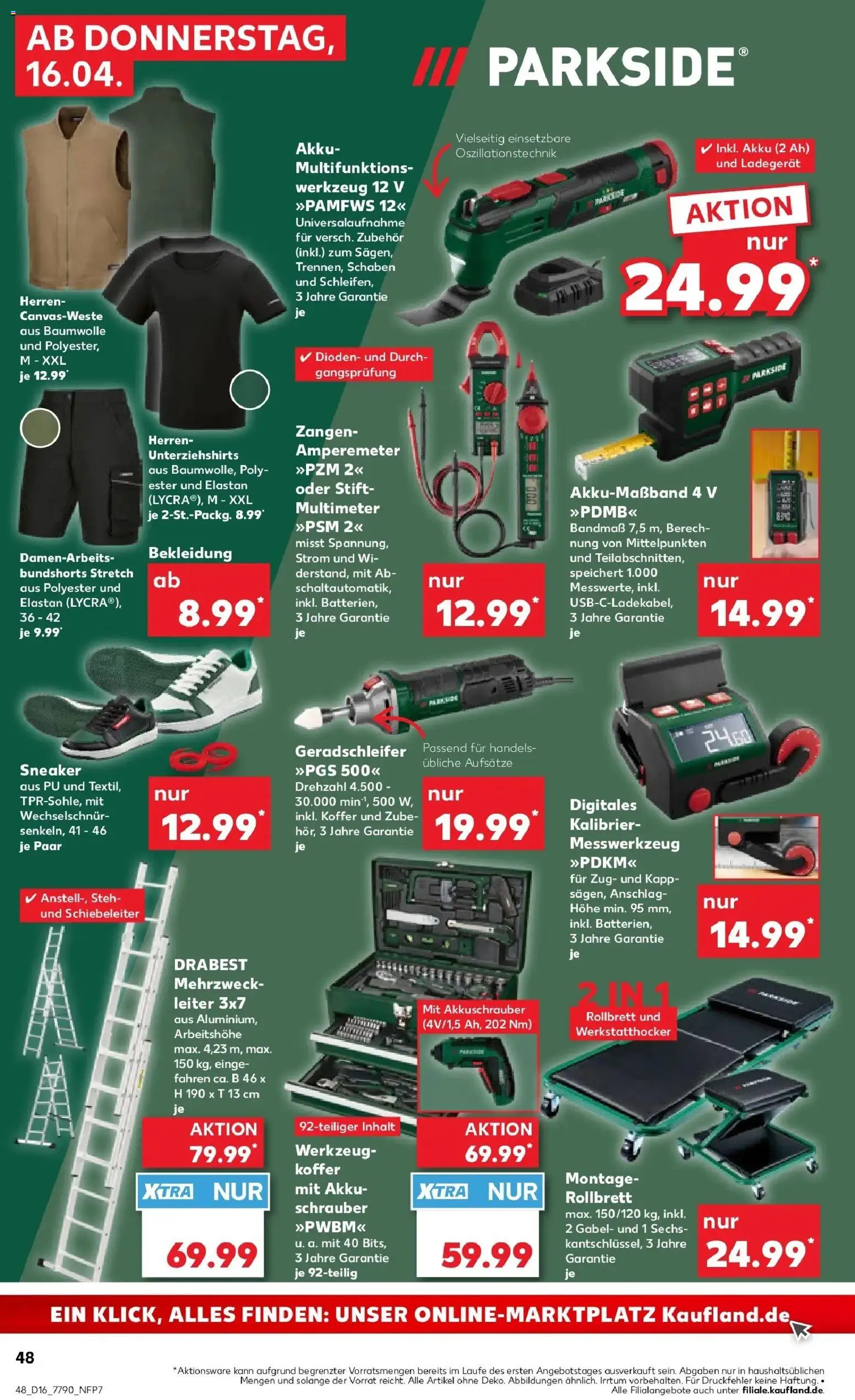 Kaufland Prospekt Aschersleben	 – gültig ab 16.04.2026 | Seite: 48 | Produkte: Box, Akkuschrauber, Bekleidung, Ladegerät