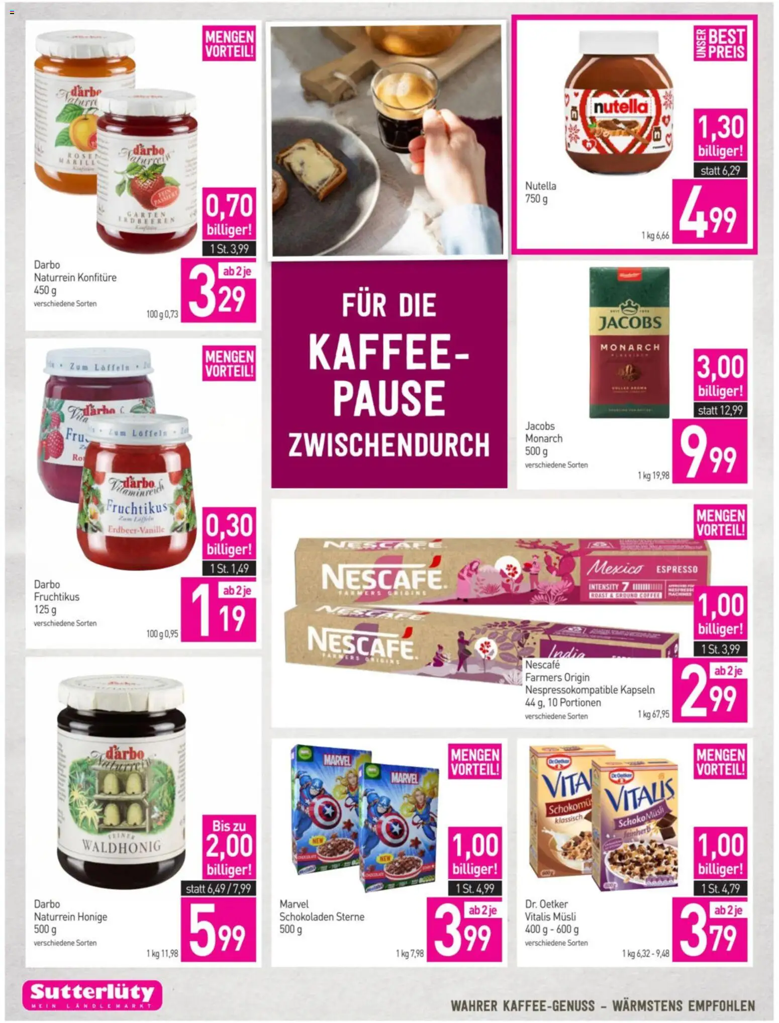Sutterlüty Flugblatt gültig ab 05.11.2025 | Seite: 2 | Produkte: Erdbeeren, Kaffee