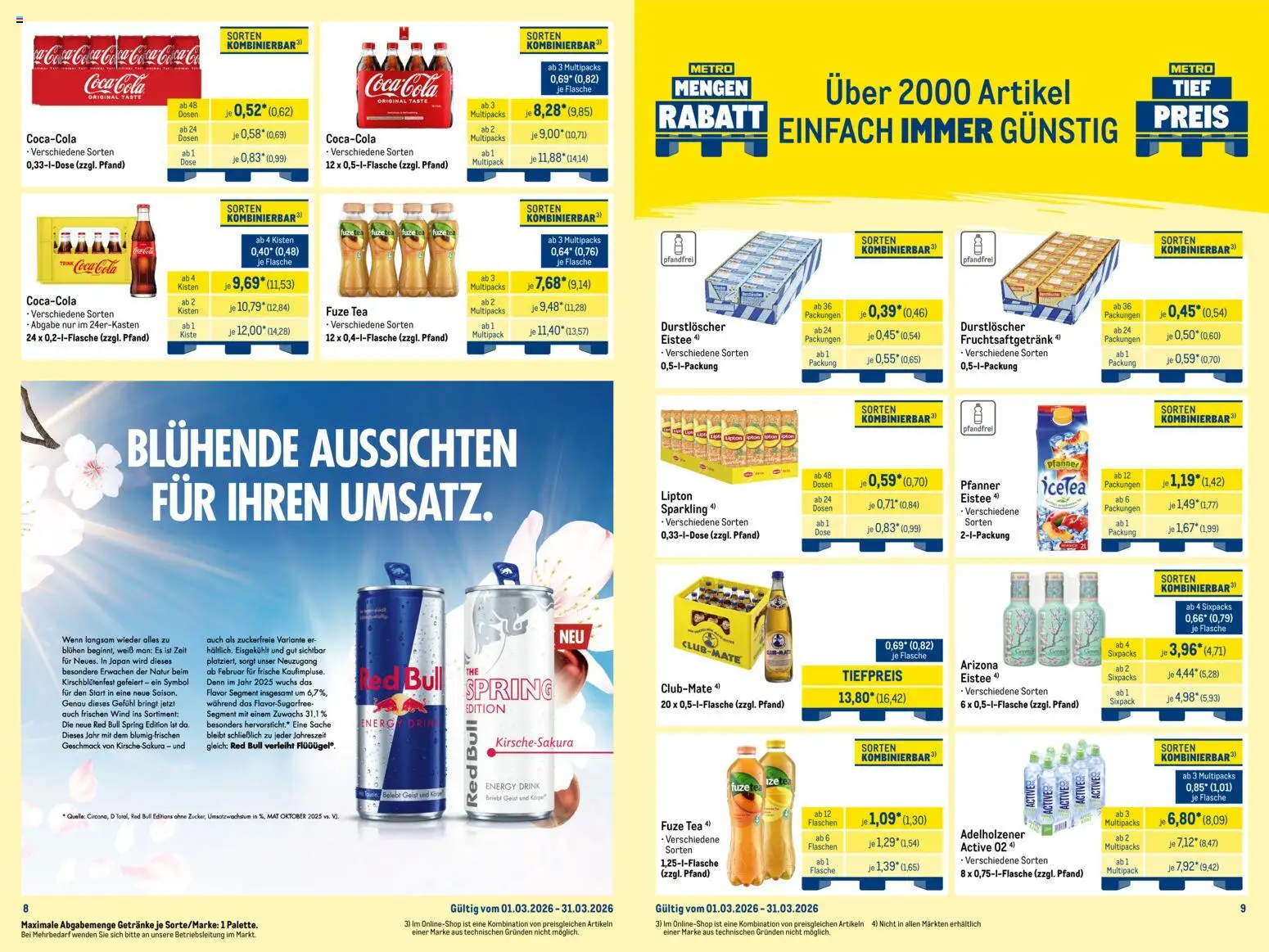 Metro Monats-Mix – gültig ab 01.03.2026 | Seite: 5 | Produkte: Fuze tea, Red bull, Coca cola, Cola