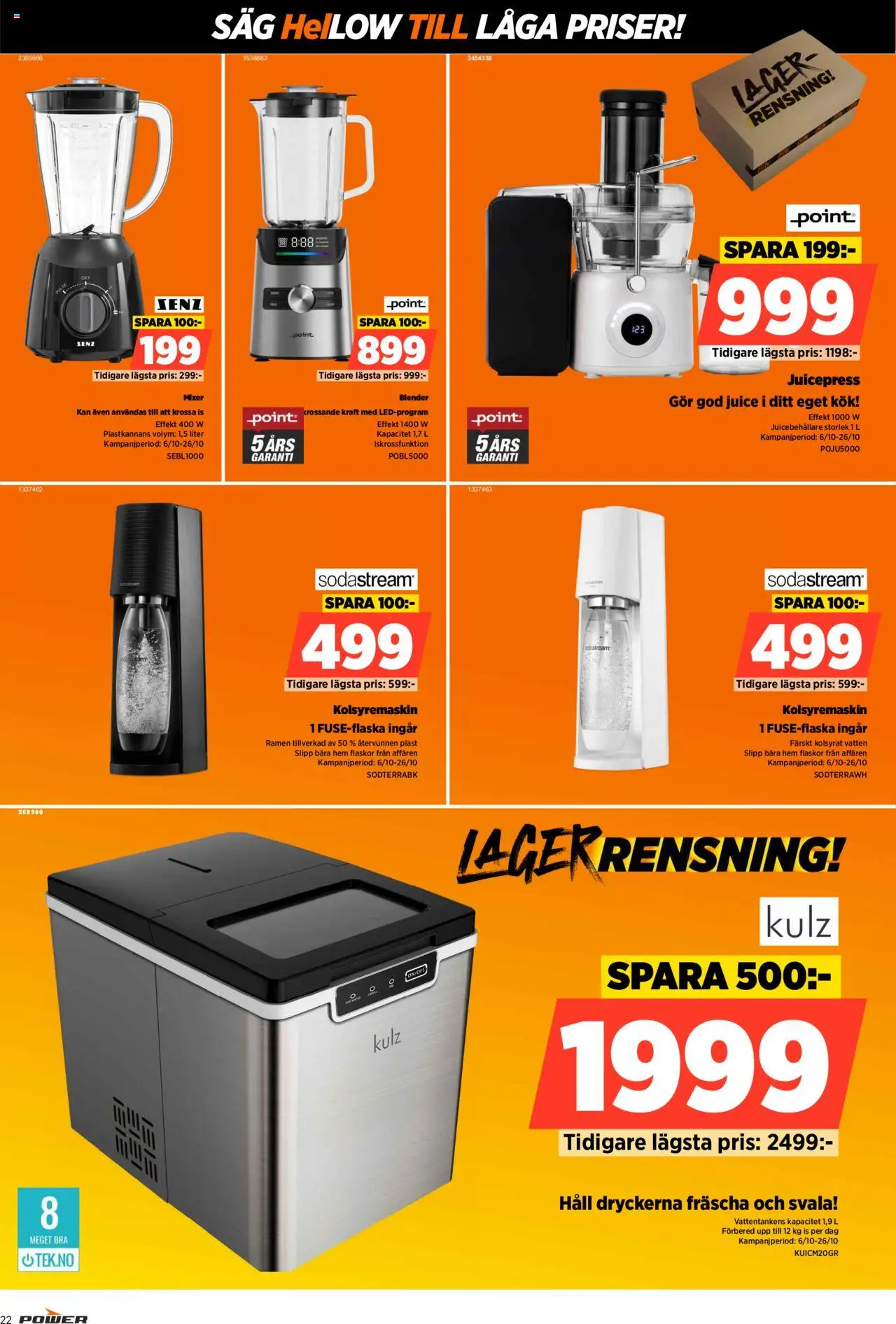 Power reklamblad aktuell från 06.10.2025 | Sida: 22 | Produkter: Såg, Juice, Blender, Häll