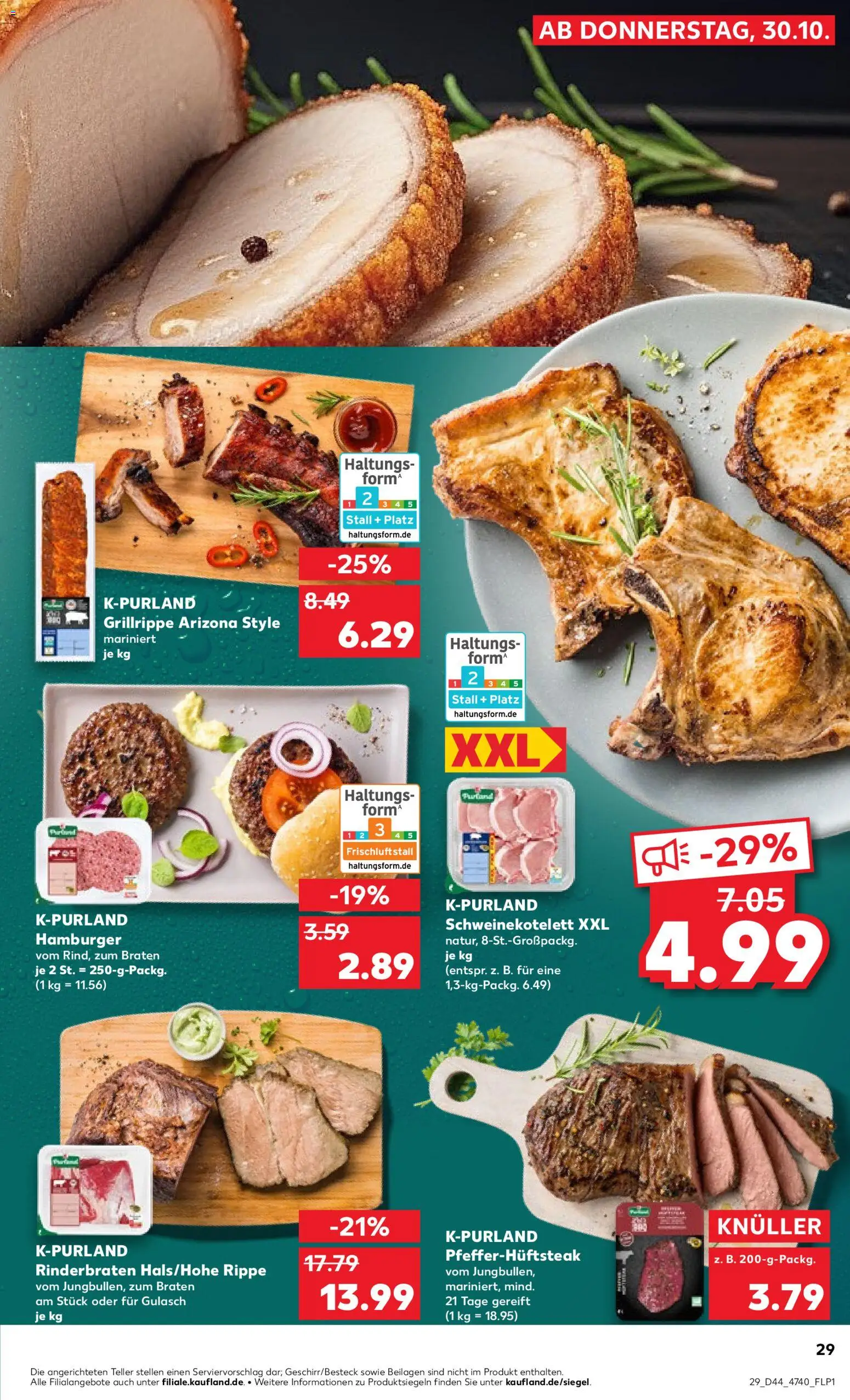Kaufland prospekt Hannover	 – gültig ab 30.10.2025 | Seite: 29 | Produkte: Rinderbraten, Gulasch, Steak