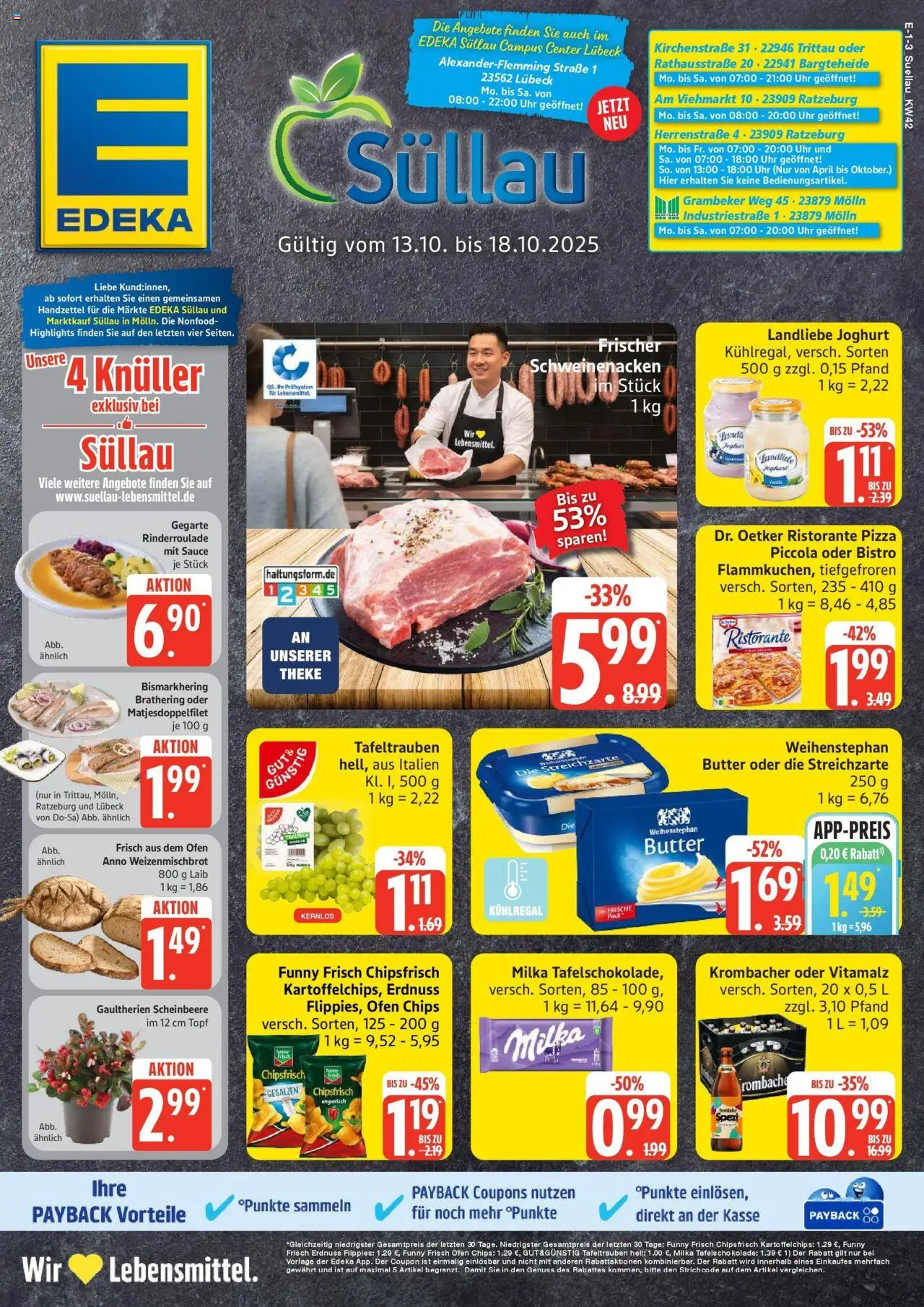 Marktkauf - Marktkauf: Wochenangebote – gültig ab 13.10.2025 | Seite: 1 | Produkte: Ofen, Theke, Milka, Landliebe joghurt