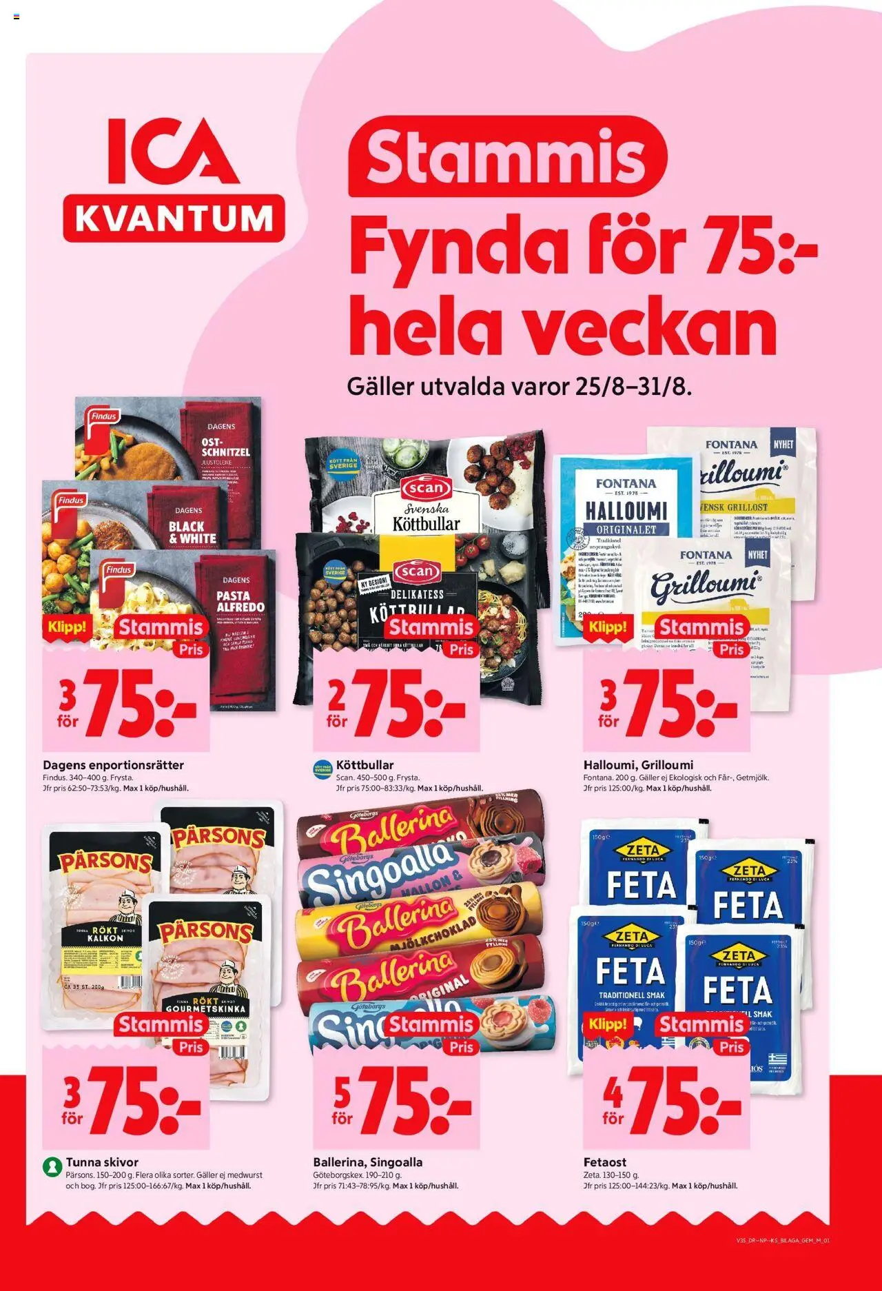 ICA Kvantum reklamblad aktuell från 25.08.2025 | Sida: 11 | Produkter: Ballerina, Ost, Pasta, Hallon