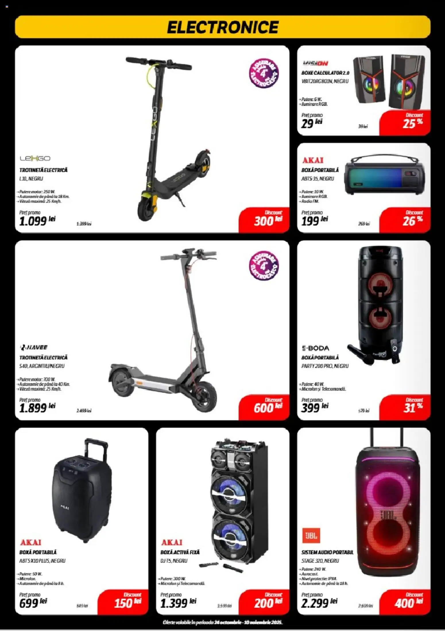 Noul catalog Flanco – valabil de la 24.10.2025 | Pagină: 8 | Produse: Audio, Radio, Trotinetă, Boxă portabilă