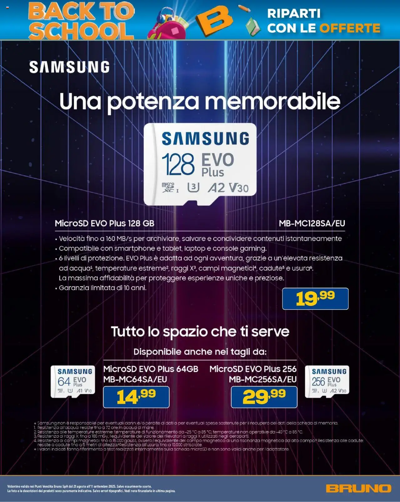 Volantino BRUNO del 21.08.2025 | Pagina: 44 | Prodotti: Acqua, Smartphone, Laptop, Samsung
