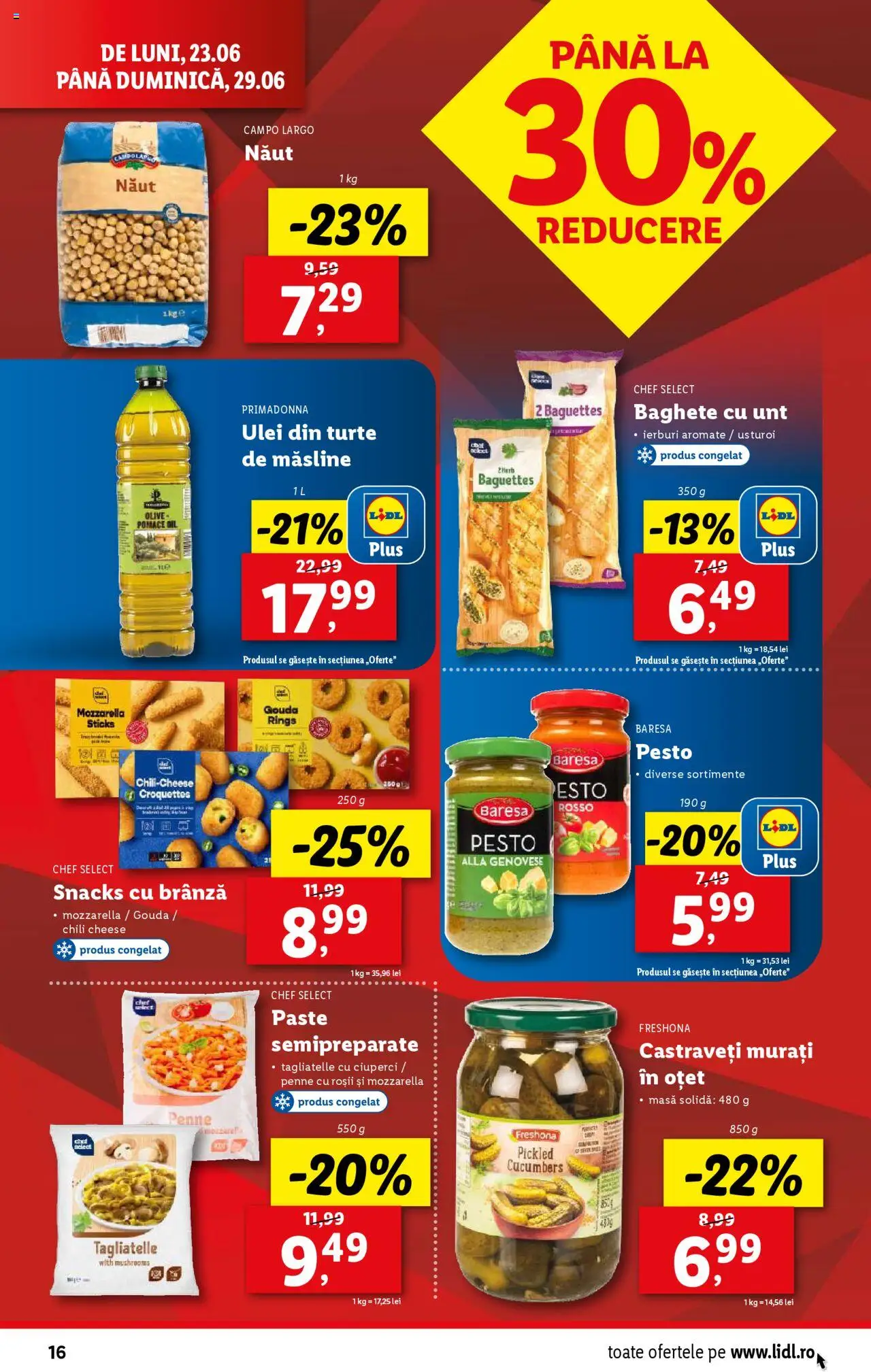 Catalog Lidl – valabil de la 23.06.2025 | Pagină: 16 | Produse: Măsline, Unt, Ulei, Paste