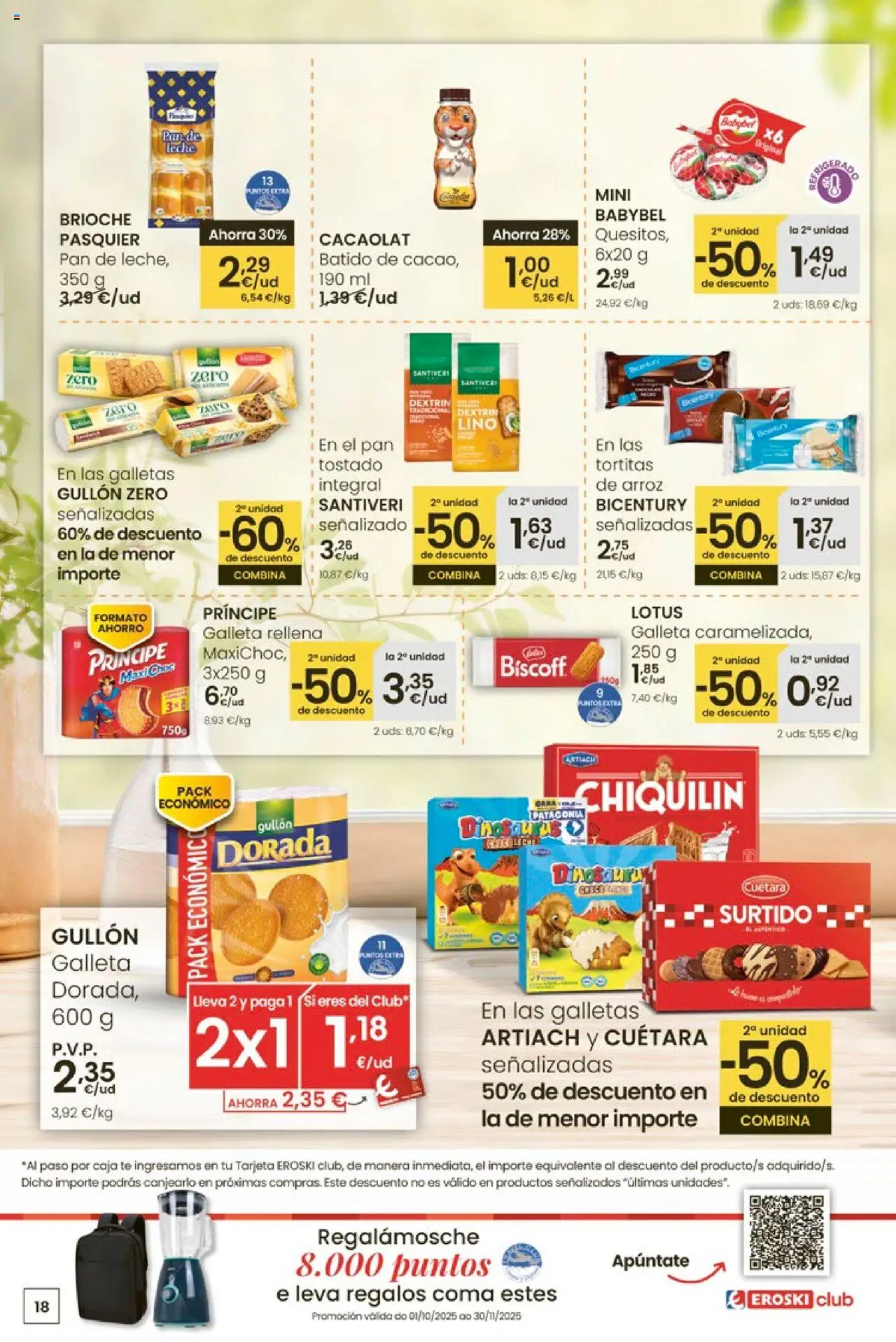 Eroski - Ofertón  │ válido desde el 02.10.2025 | Página: 18 | Productos: Leche, Té, Pan de leche, Caja