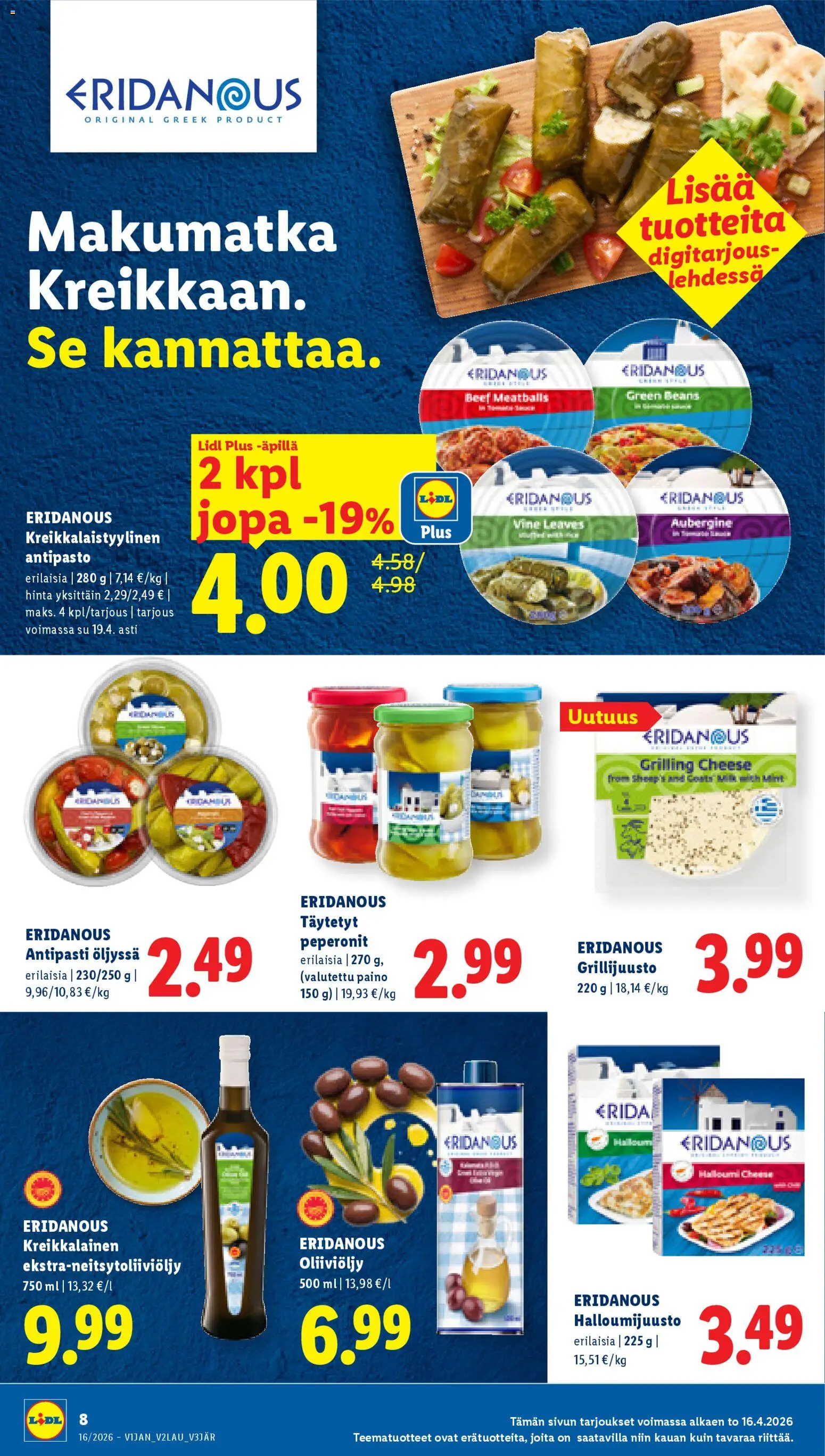 Lidl tarjoukset - Rovaniemi – voimassa 16.04.2026 alkaen | Sivu: 9 | Tuotteet: Oliiviöljy