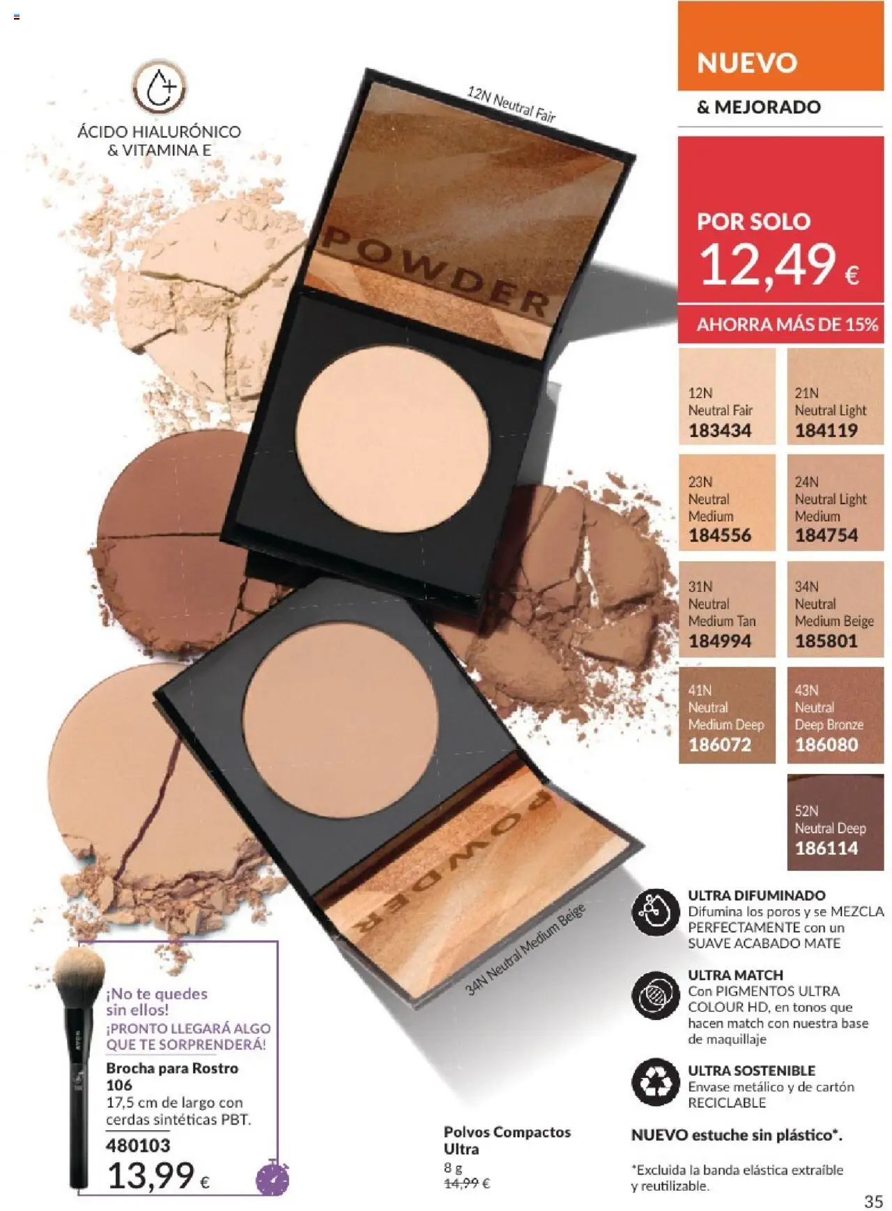Catálogo AVON campaña 6 │ válido desde el 01.06.2025 | Página: 35 | Productos: Maquillaje, Té, Brocha