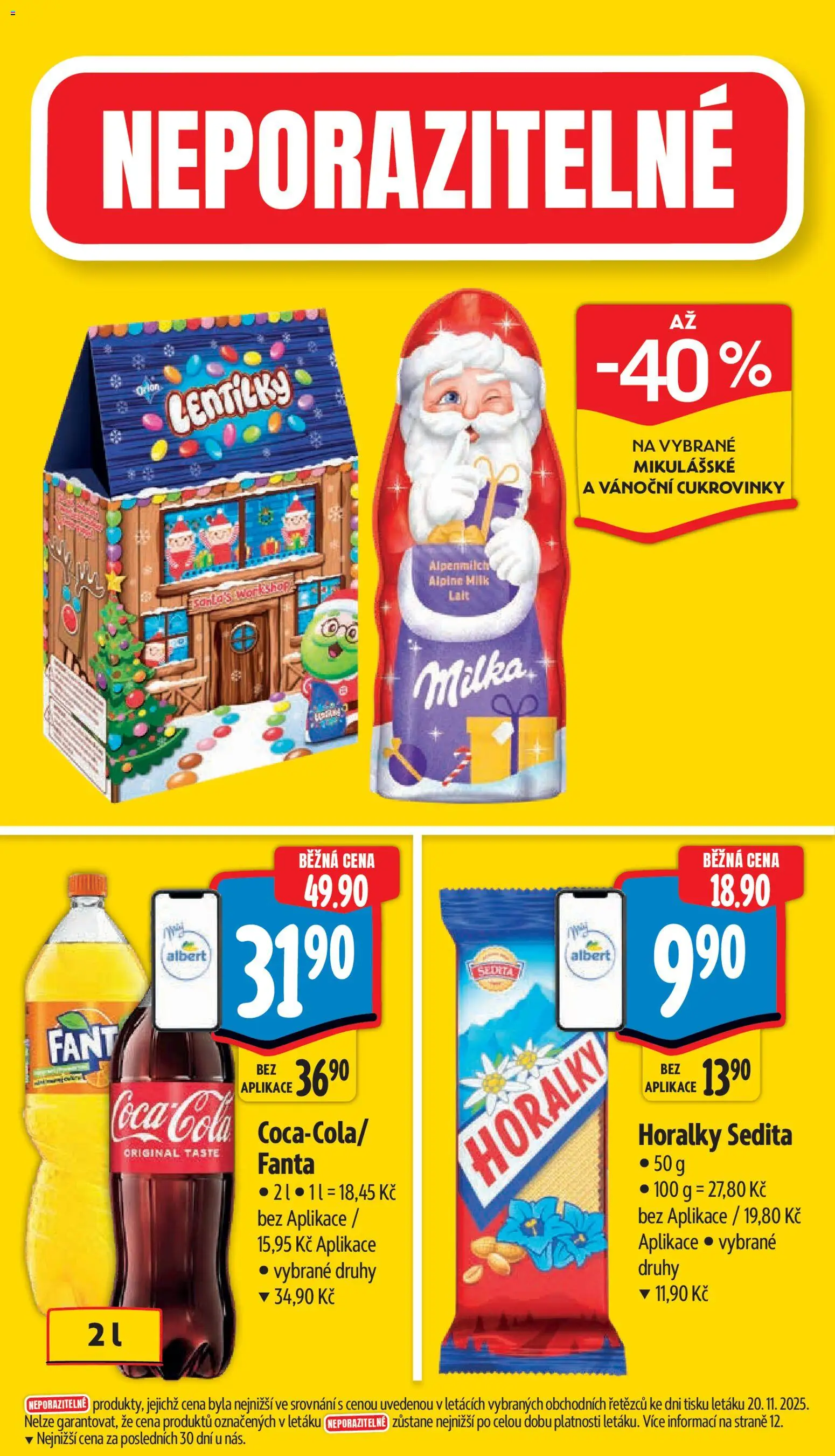Albert leták - Supermarket od 26.11.2025 | Strana: 5 | Produkty: Fanta, Coca cola, Horalky, Lentilky