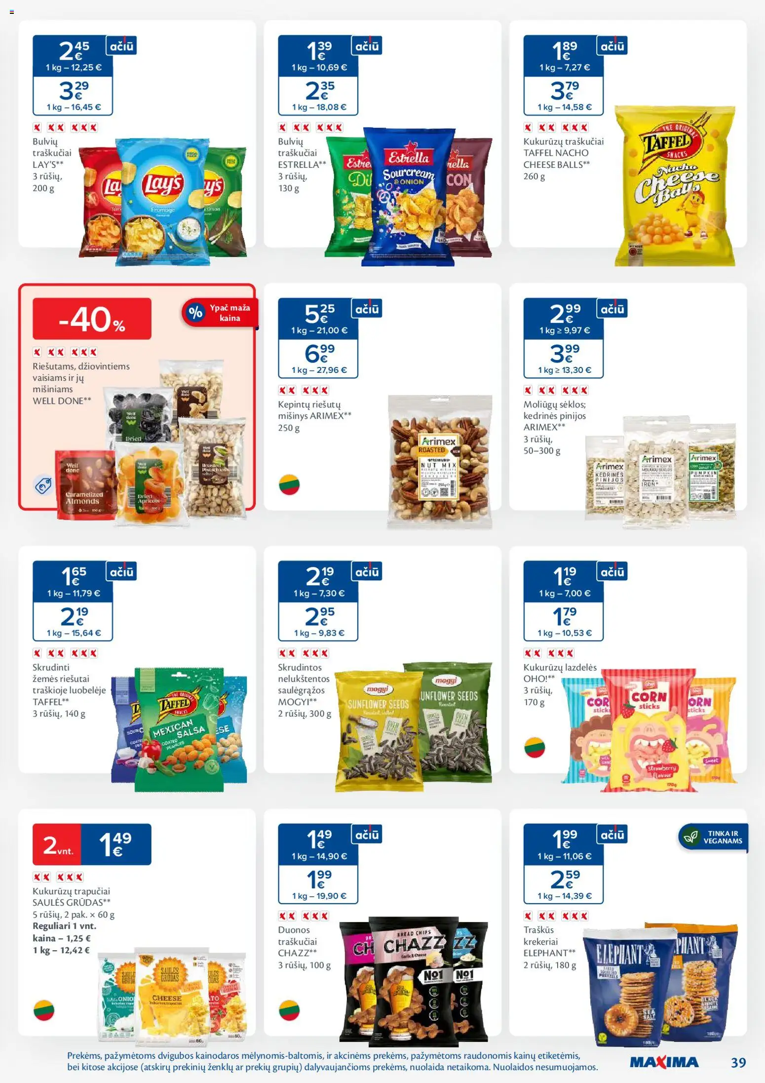 MAXIMA akcijos nuo 03.02.2026 | Puslapis: 39 | Prekių: Riešutai, Traškučiai, Saulėgrąžos