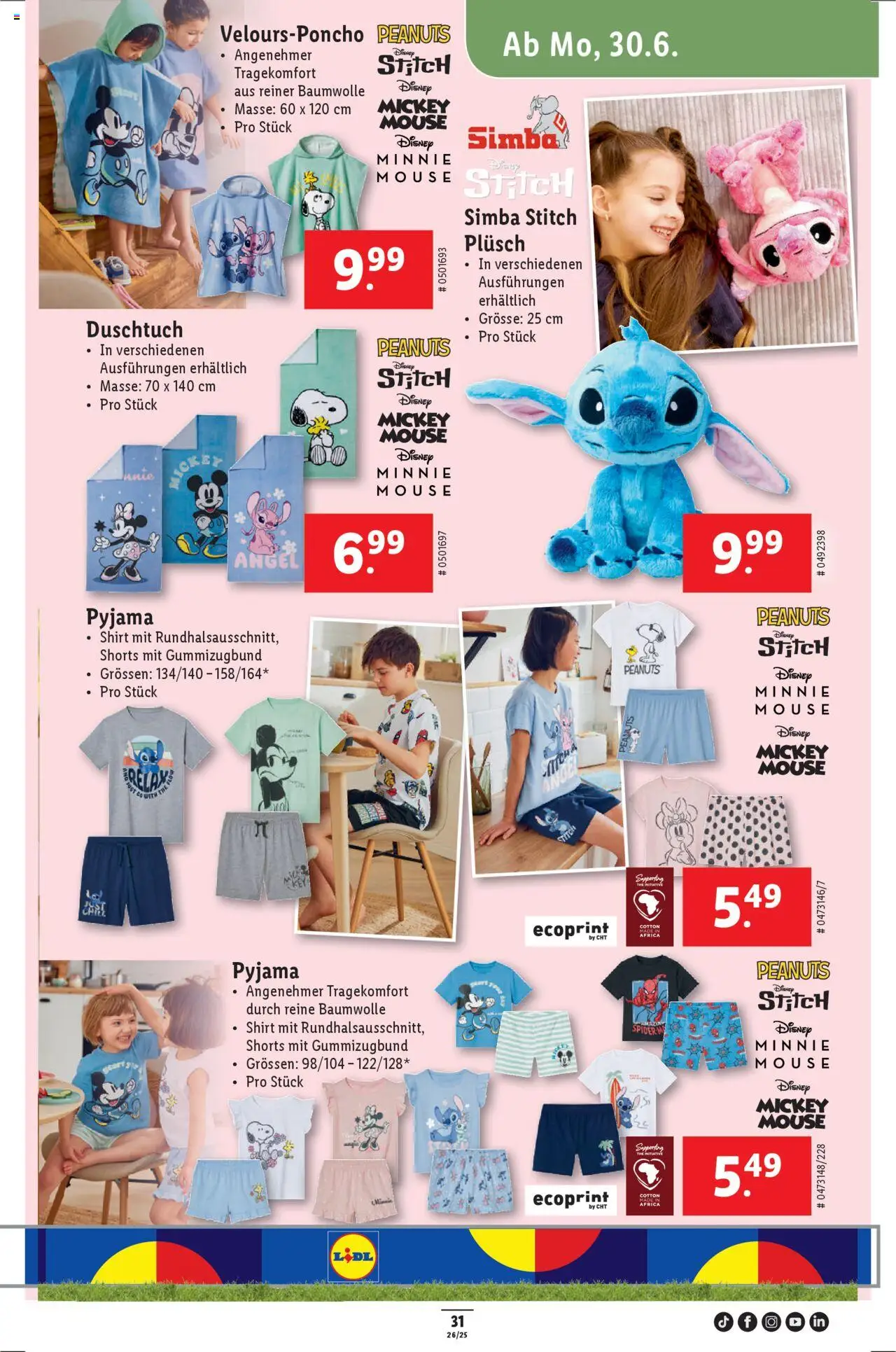 Lidl Aktionen ab 26.06.2025 | Seite: 37 | Produkte: Pyjama, Shirt