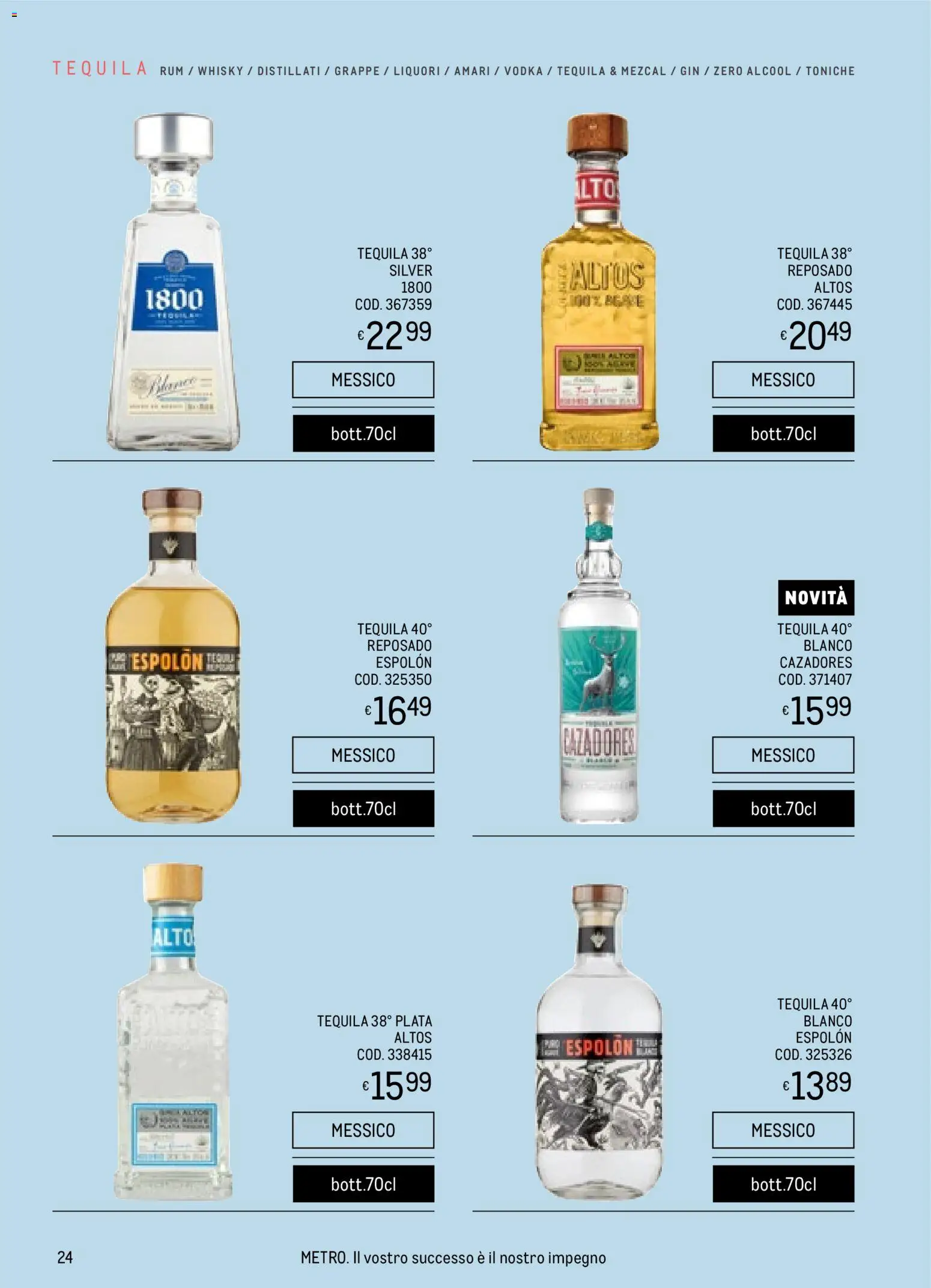 Volantino Metro del 06.11.2025 | Pagina: 24 | Prodotti: Gin, Vodka, Whisky, Tequila