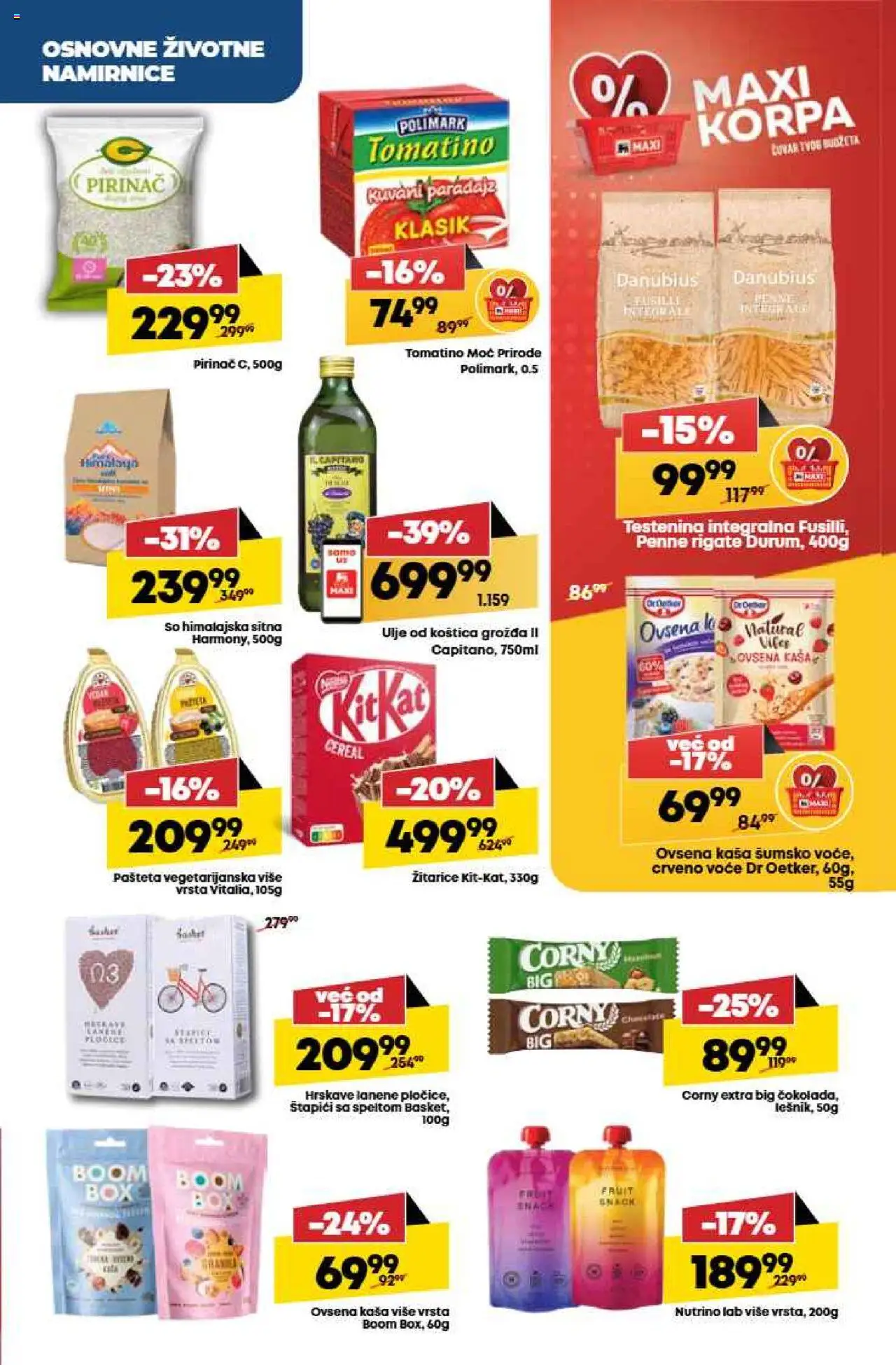 Maxi katalog - važi od 31.07.2025 | Strana: 19 | Proizvode: Žitarice, Testenina, Korpa, Ulje
