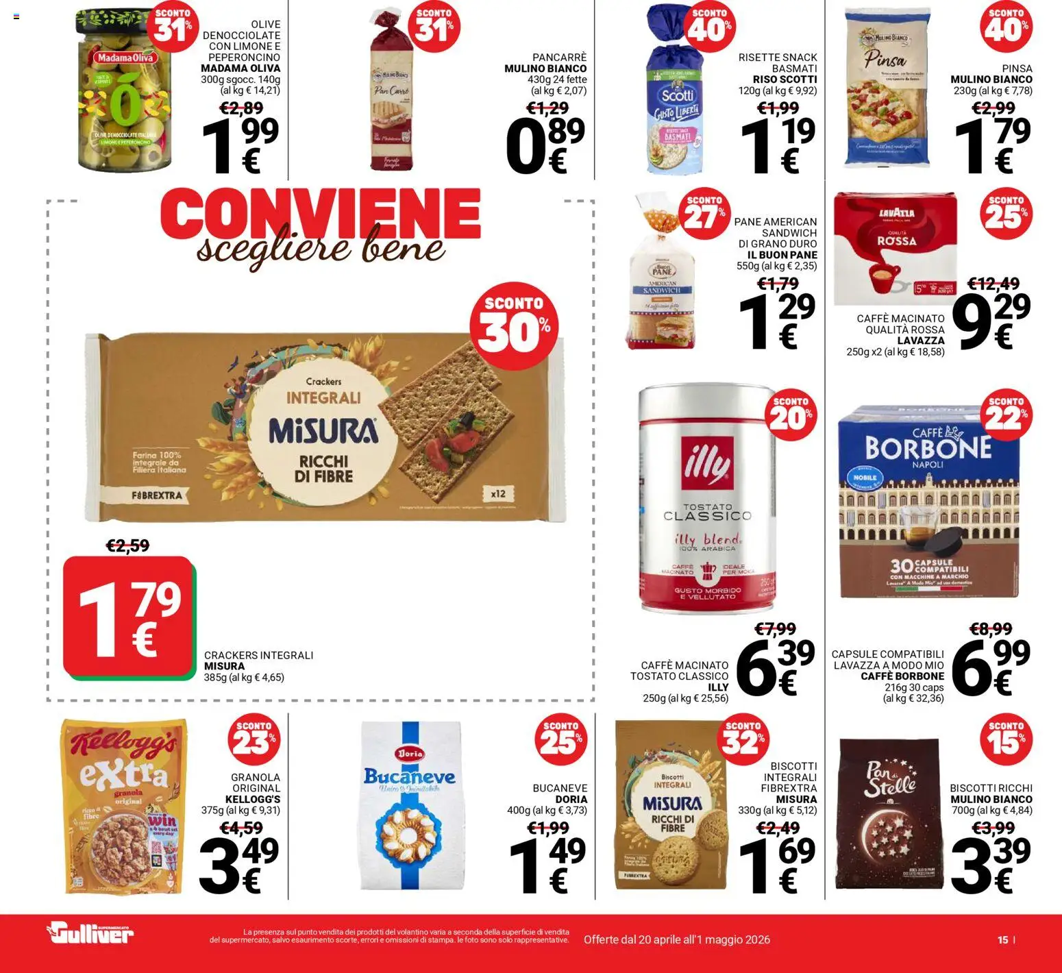Volantino Gulliver del 20.04.2026 | Pagina: 15 | Prodotti: Caffè, Limone, Olive, Peperoncino