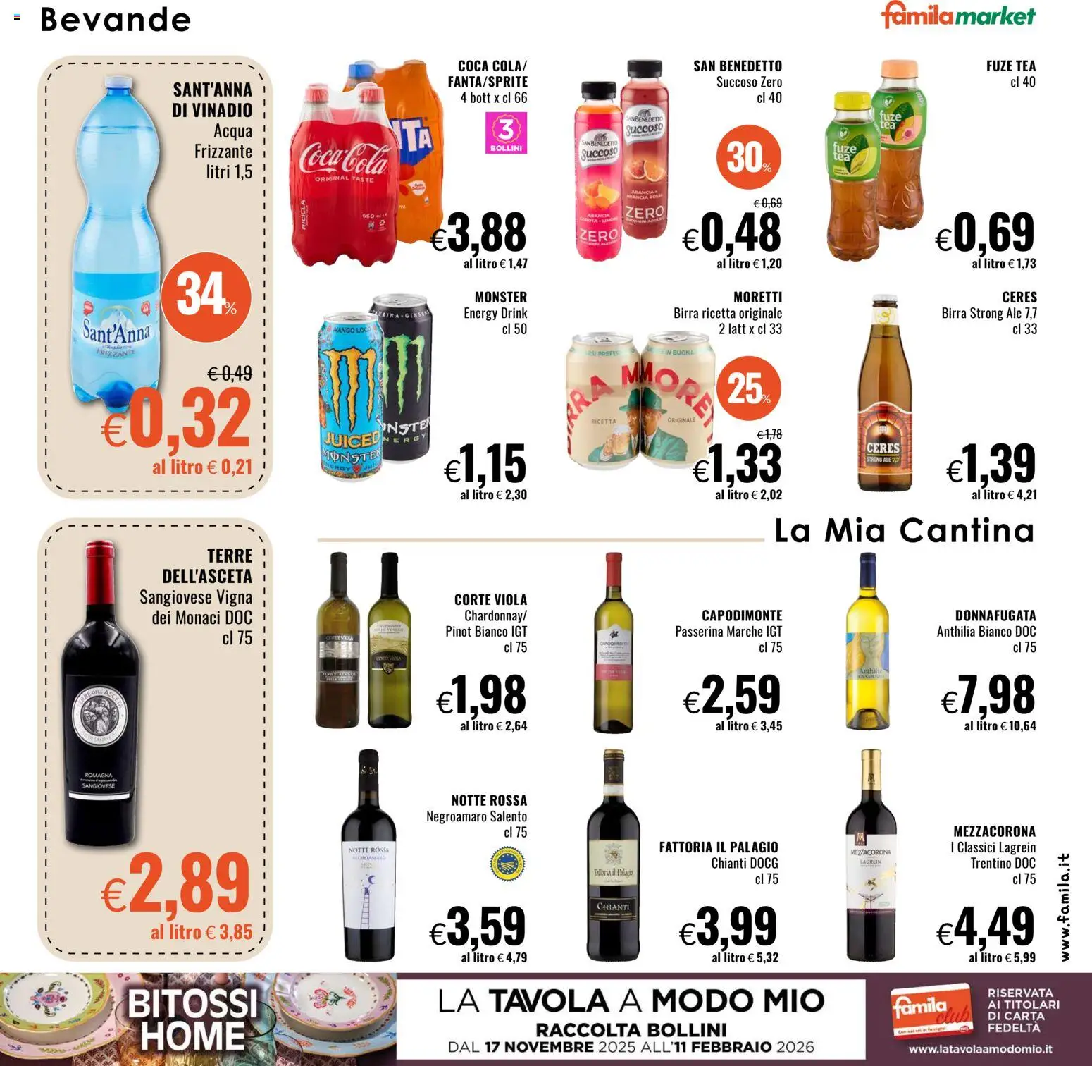 Volantino Famila del 08.01.2026 | Pagina: 13 | Prodotti: Acqua, Mango, Ceres, Arancia