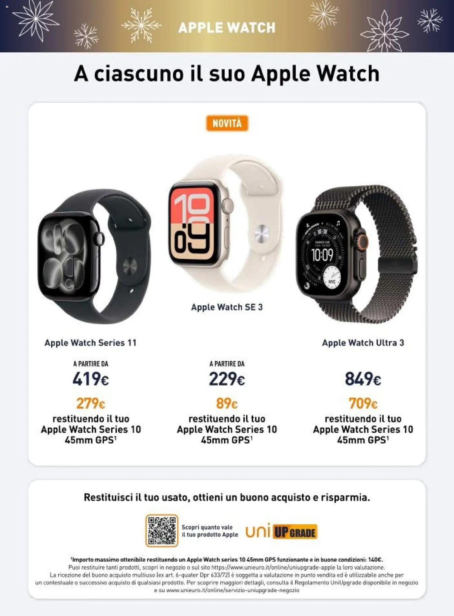 Volantino Unieuro del 08.12.2025 | Pagina: 6 | Prodotti: Apple Watch
