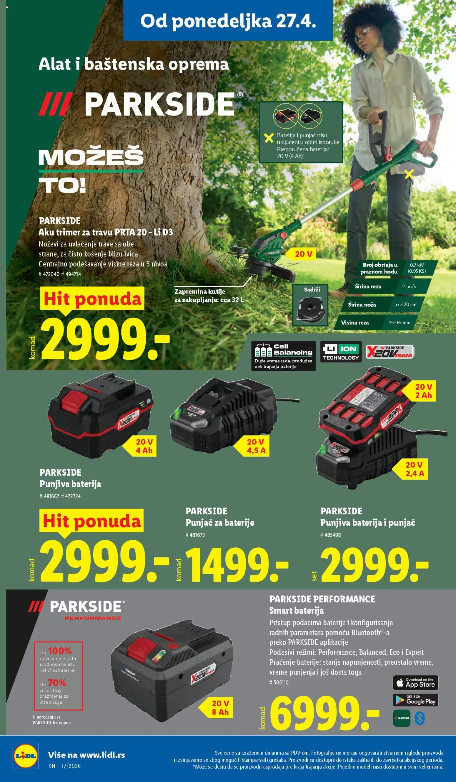 Lidl katalog - važi od 23.04.2026 | Strana: 92 | Proizvode: Parkside, Baterija, Trimer, Baterije