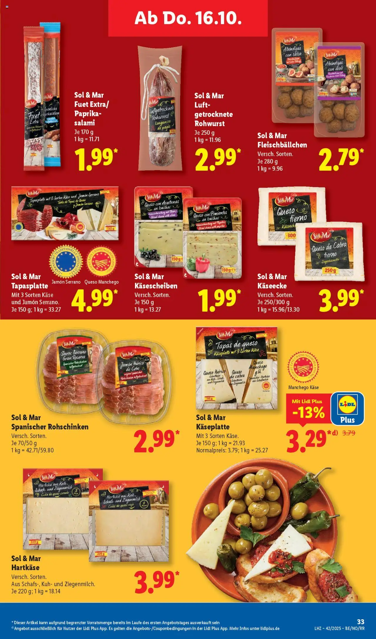 Lidl Prospekt Zossen – gültig ab 13.10.2025 | Seite: 51 | Produkte: Käse, Paprika, Salami
