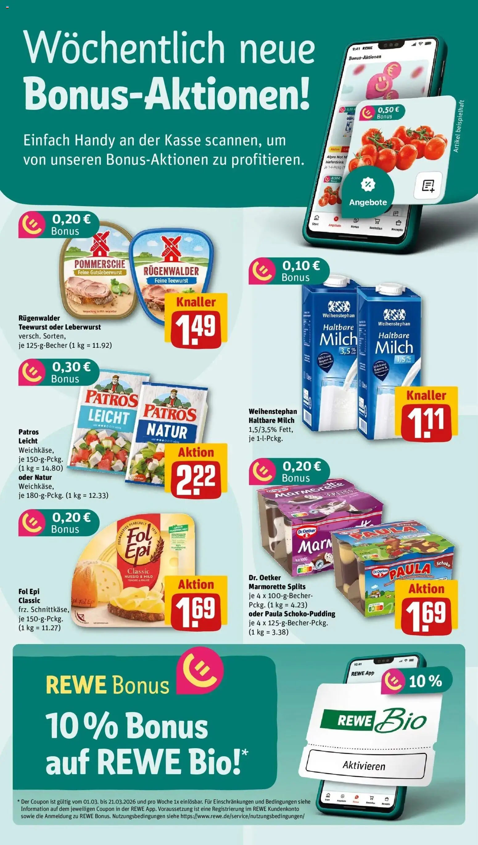 Rewe Prospekt Edermünde / Grifte	 – gültig ab 01.03.2026 | Seite: 2 | Produkte: Milch, Haltbare milch, Pudding, Alpro