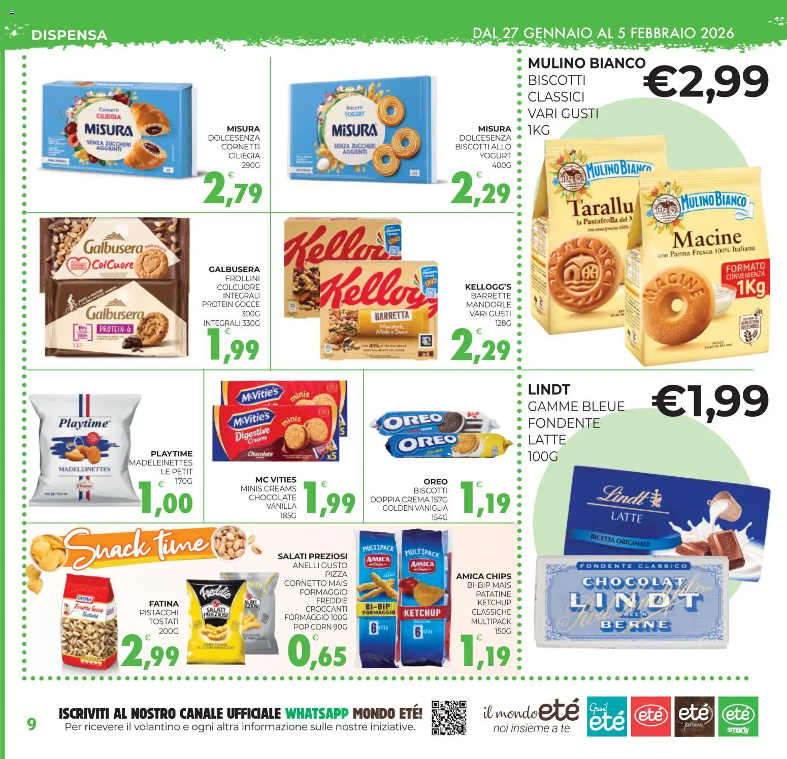 Volantino Eté del 27.01.2026 | Pagina: 9 | Prodotti: Yogurt, Frutta, Pistacchi, Frollini