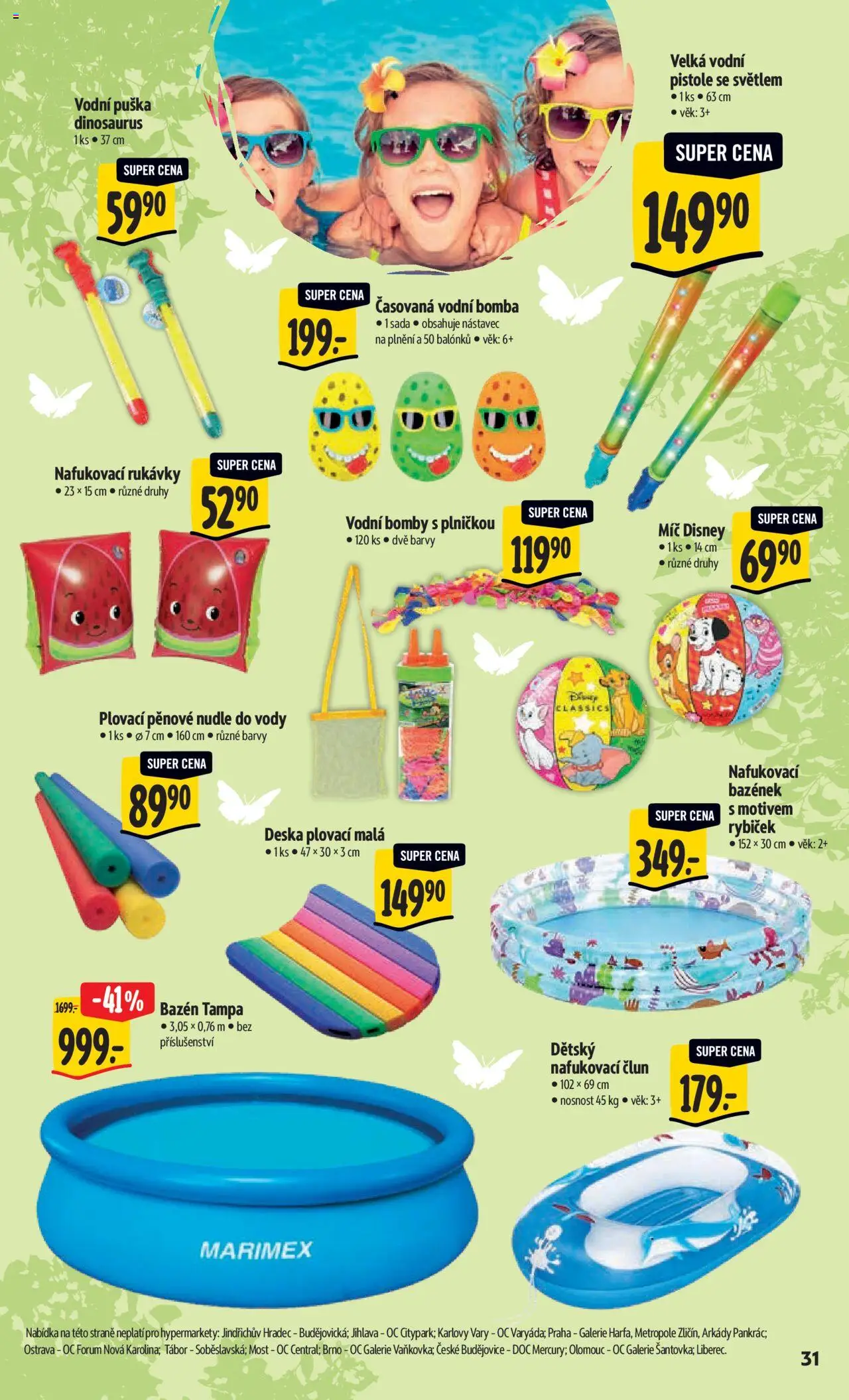 Albert leták - Hypermarket od 28.05.2025 | Strana: 39 | Produkty: Vodní bomby, Dinosaurus, Rukávky, Nudle