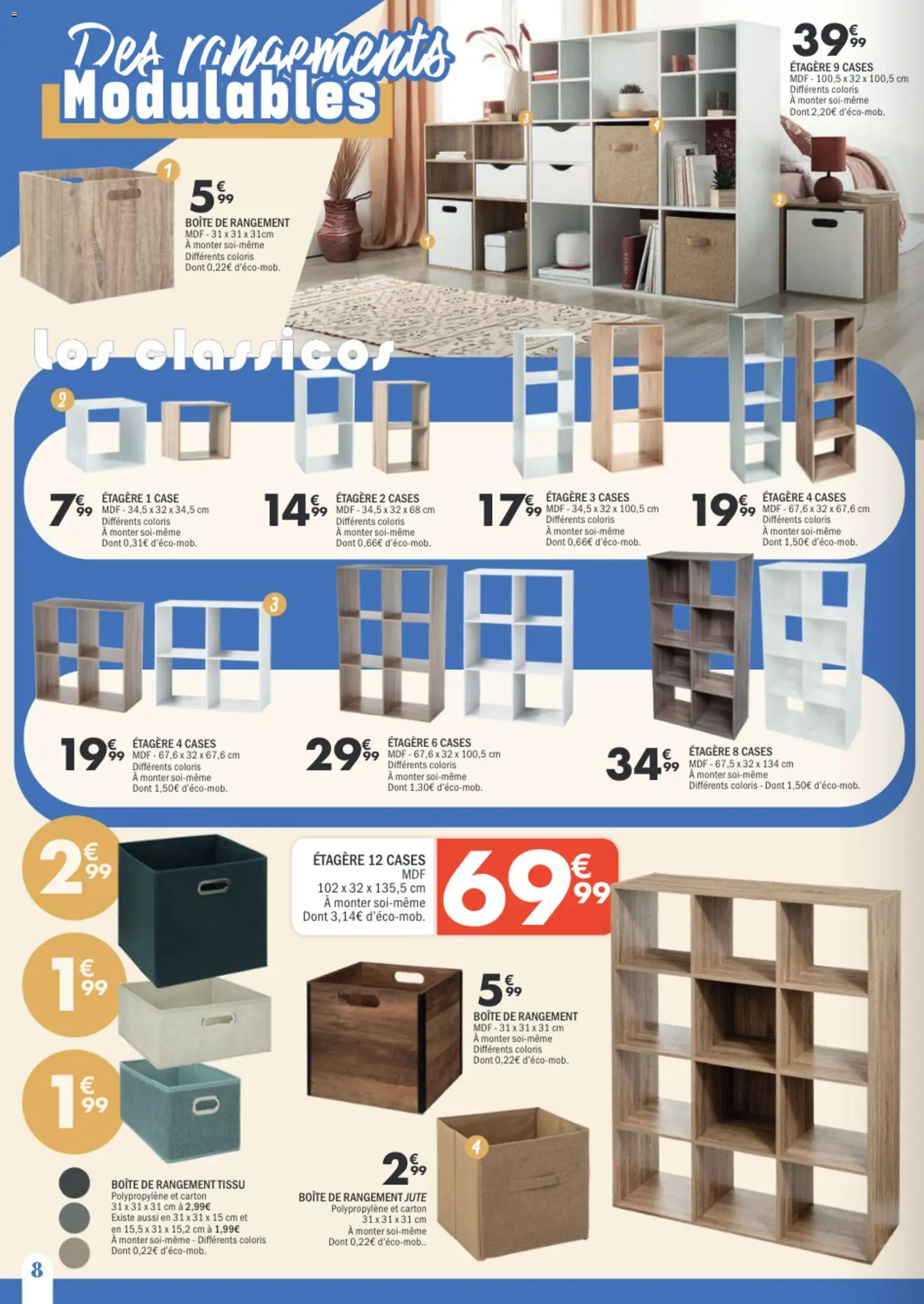 {H1} | Page: 8 | Produits: Étagère, Boîte de rangement