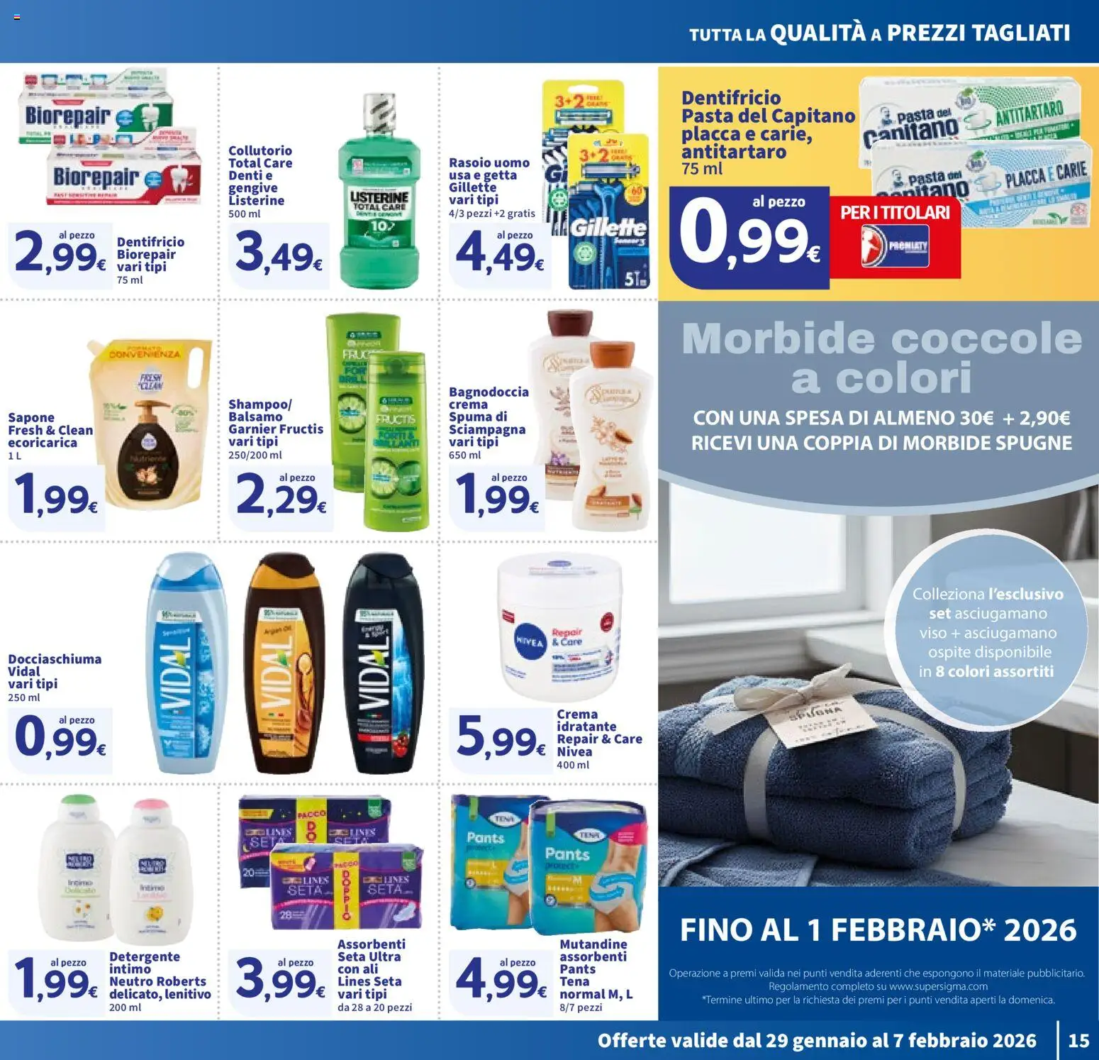 Volantino SIGMA del 29.01.2026 | Pagina: 15 | Prodotti: Crema, Rasoio, Intimo, Pasta