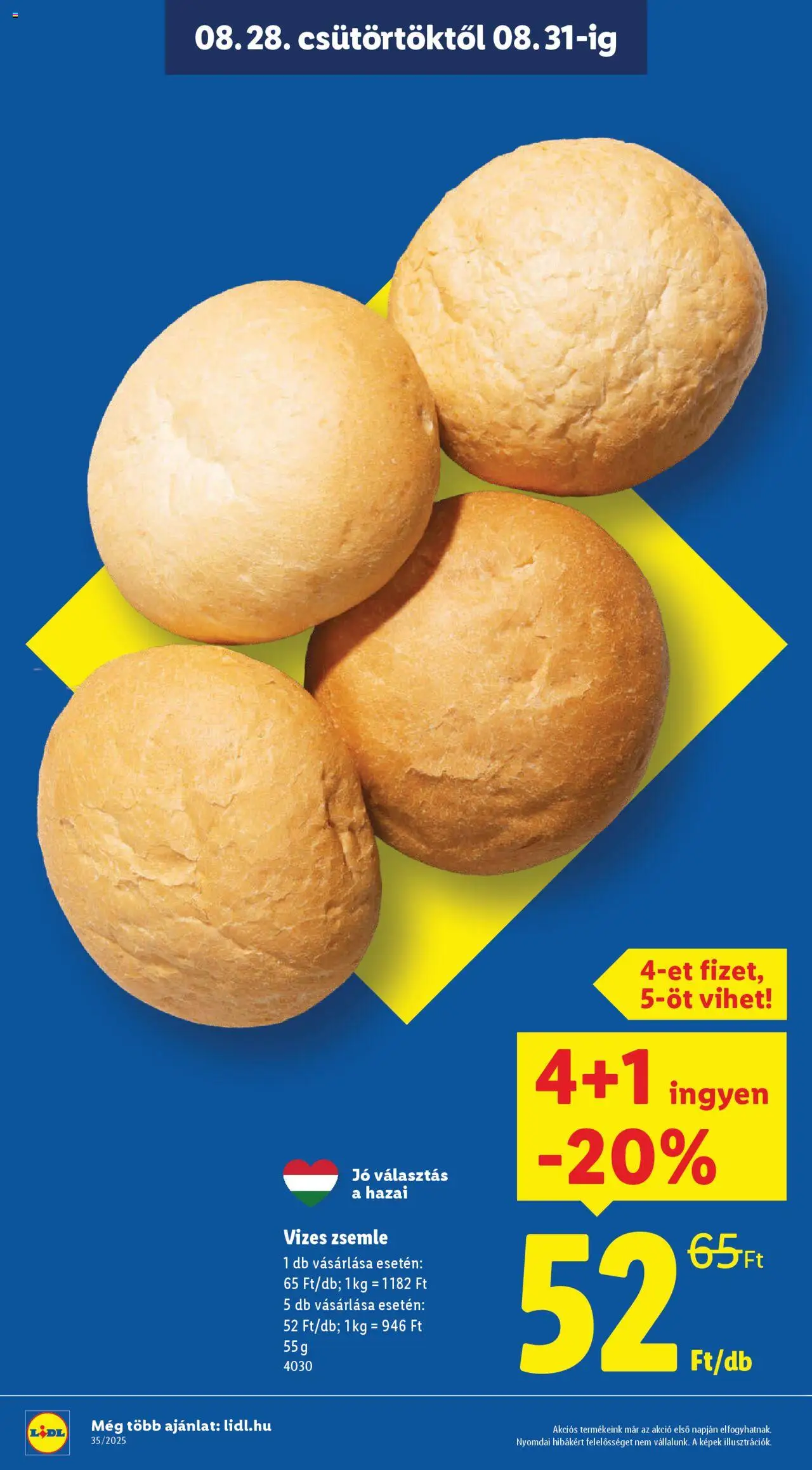 Lidl akciós ujság - amely érvényes a következő dátumtól: 28.08.2025 | Oldal: 2 | Termékek: Zsemle