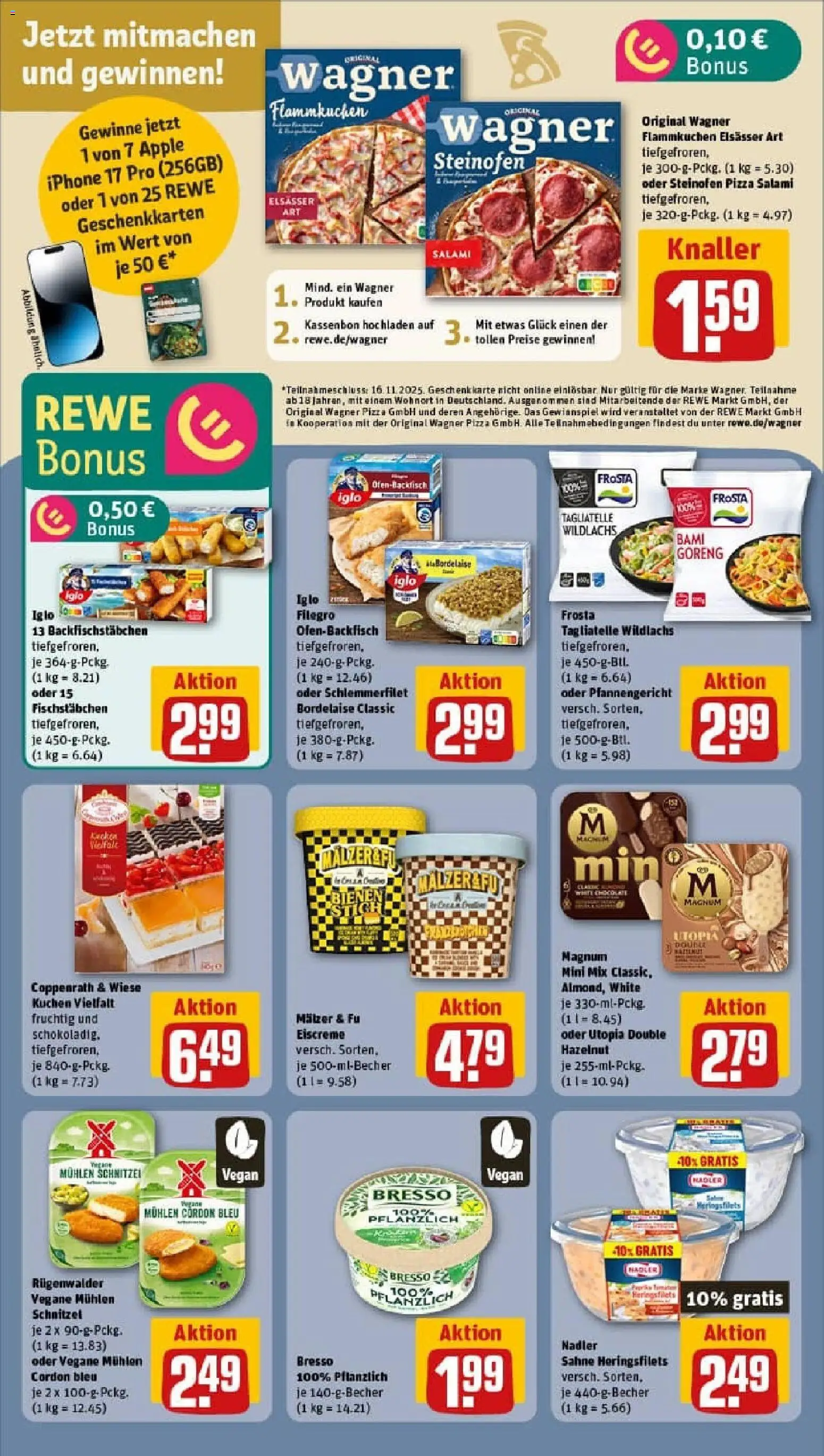Rewe prospekt Ahrensburg	 – gültig ab 26.10.2025 | Seite: 16 | Produkte: Bresso, Wagner pizza, Iphone, Pizza