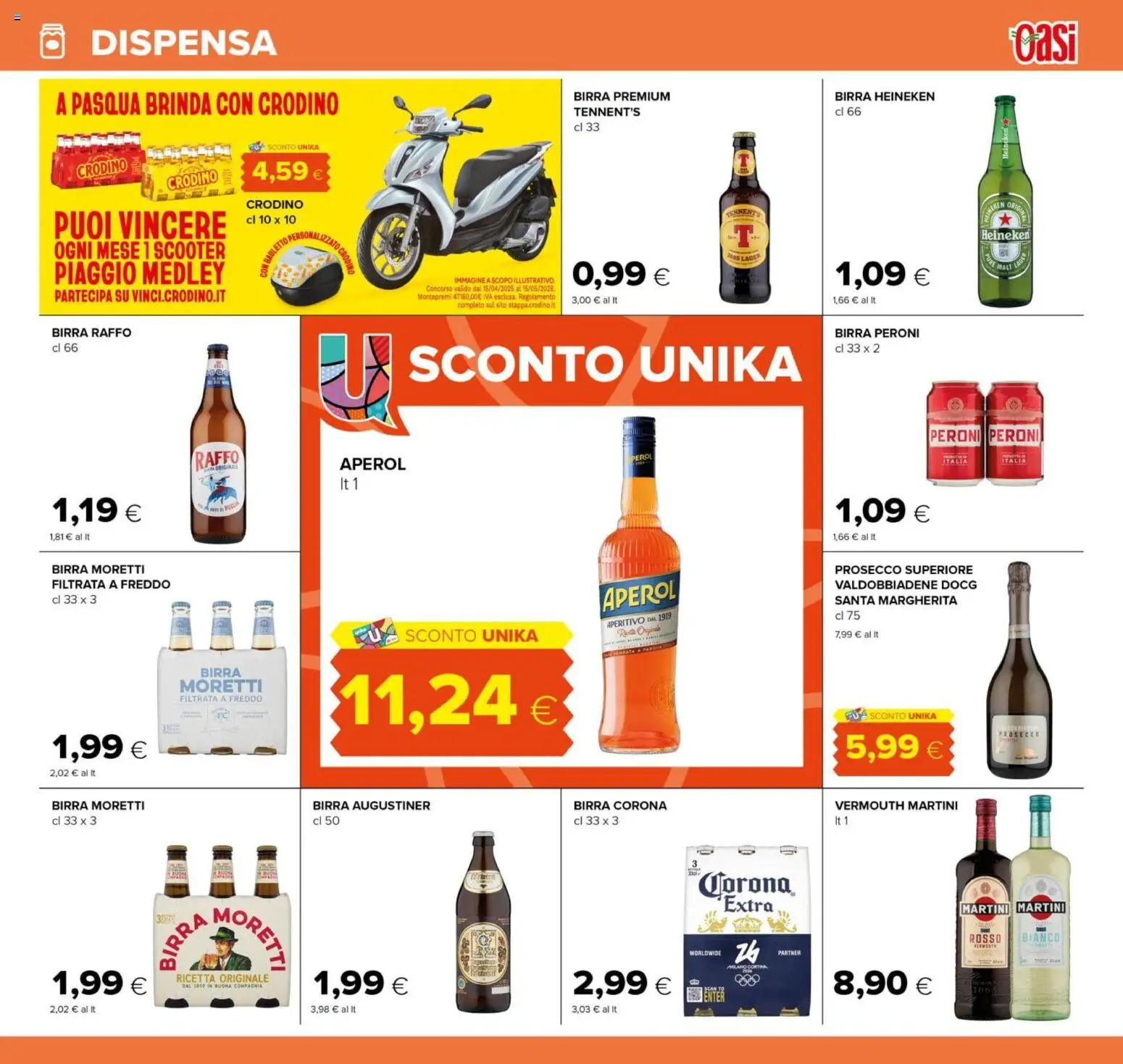 Volantino Oasi del 26.03.2026 | Pagina: 25 | Prodotti: Birra, Prosecco, Heineken, Aperitivo