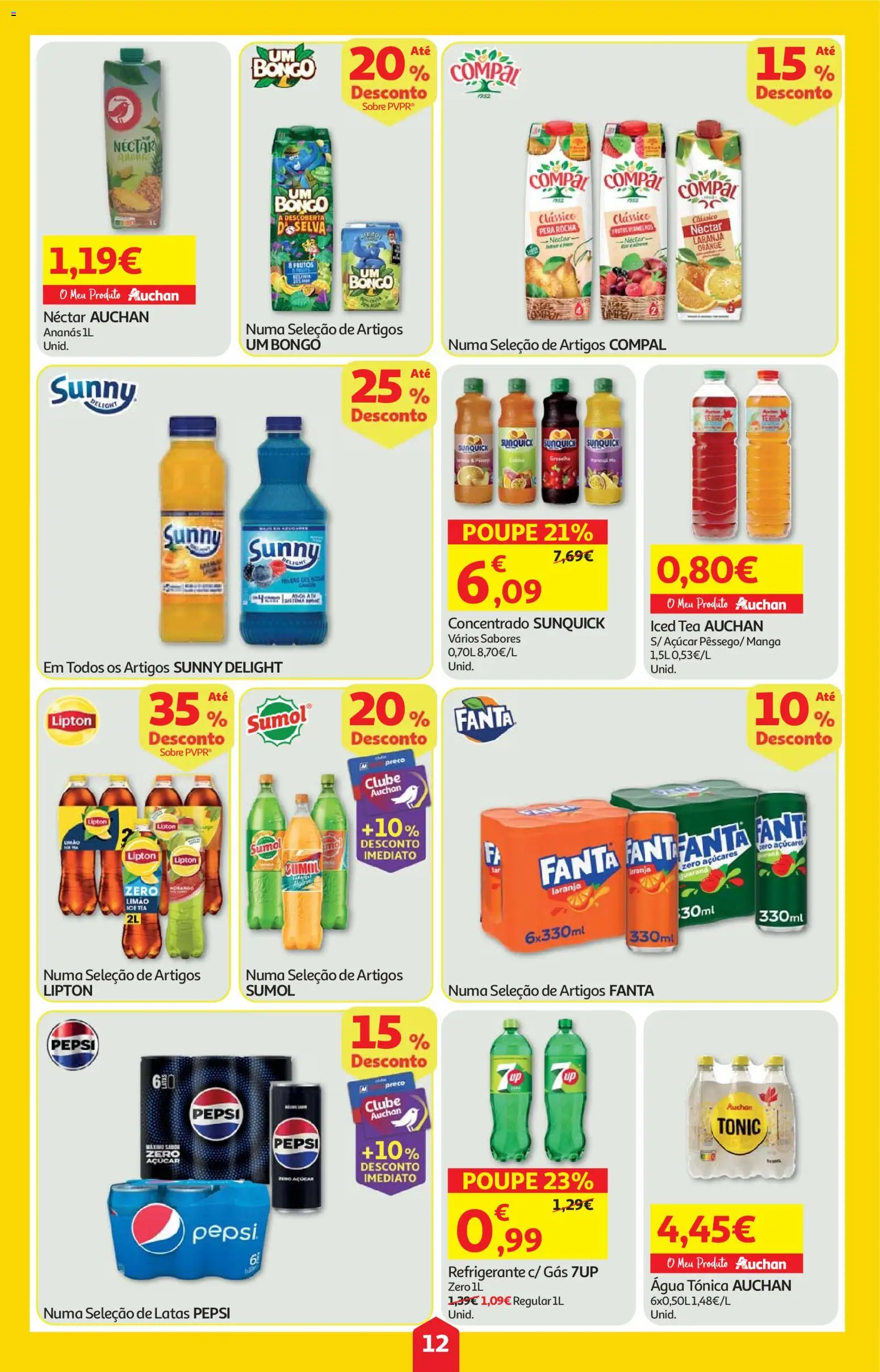 Auchan folheto │ válido de 13.11.2025 | Página: 12 | Produtos: Agua, Refrigerante, Fanta, Açúcar