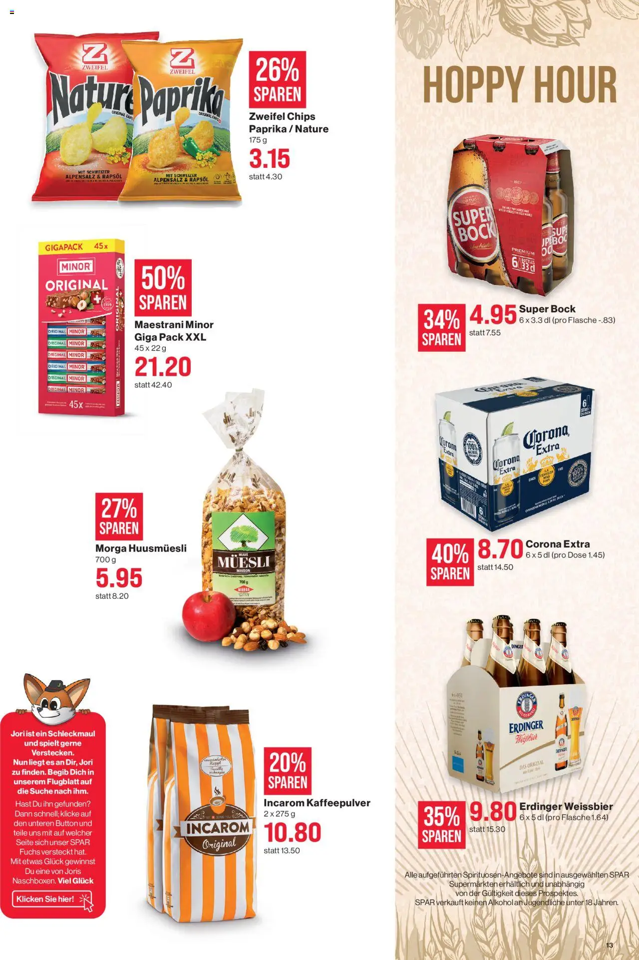 SPAR Aktionen ab 21.08.2025 | Seite: 13 | Produkte: Rapsöl, Weißbier, Chips
