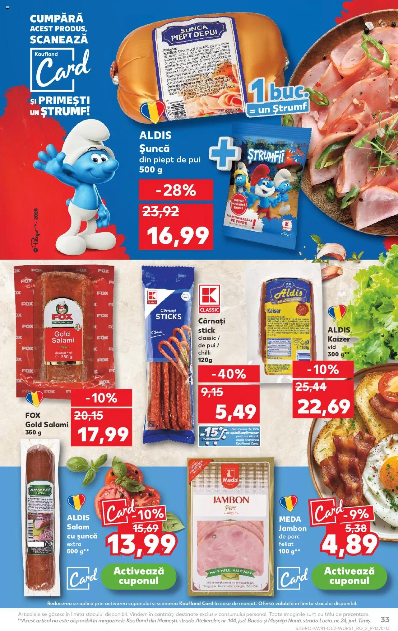 Noul catalog Kaufland – valabil de la 08.10.2025 | Pagină: 33 | Produse: Chilli, Salam, Șuncă, Cârnați
