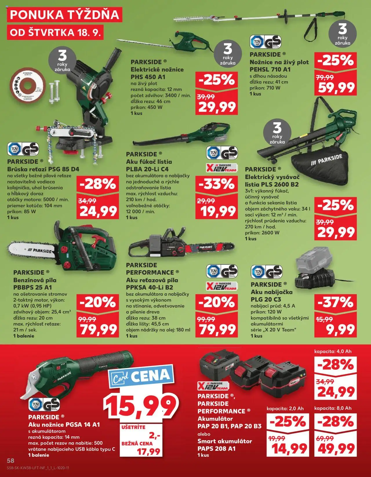 Kaufland SK akciós ujság - amely érvényes a következő dátumtól: 18.09.2025 | Oldal: 58