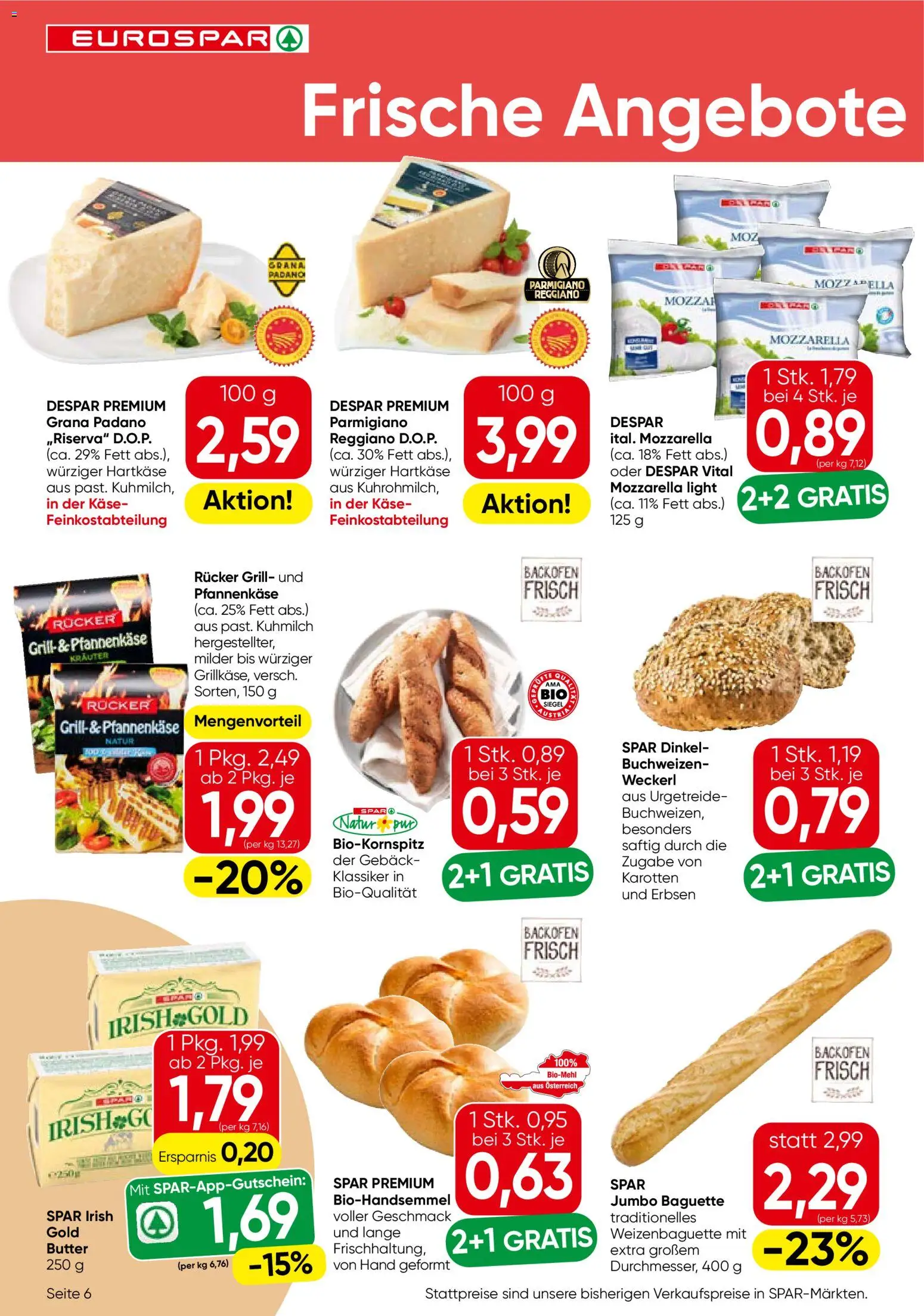 Eurospar Flugblatt gültig ab 23.04.2026 | Seite: 6 | Produkte: Erbsen, Jääkaappipakastin, Grill, Reis