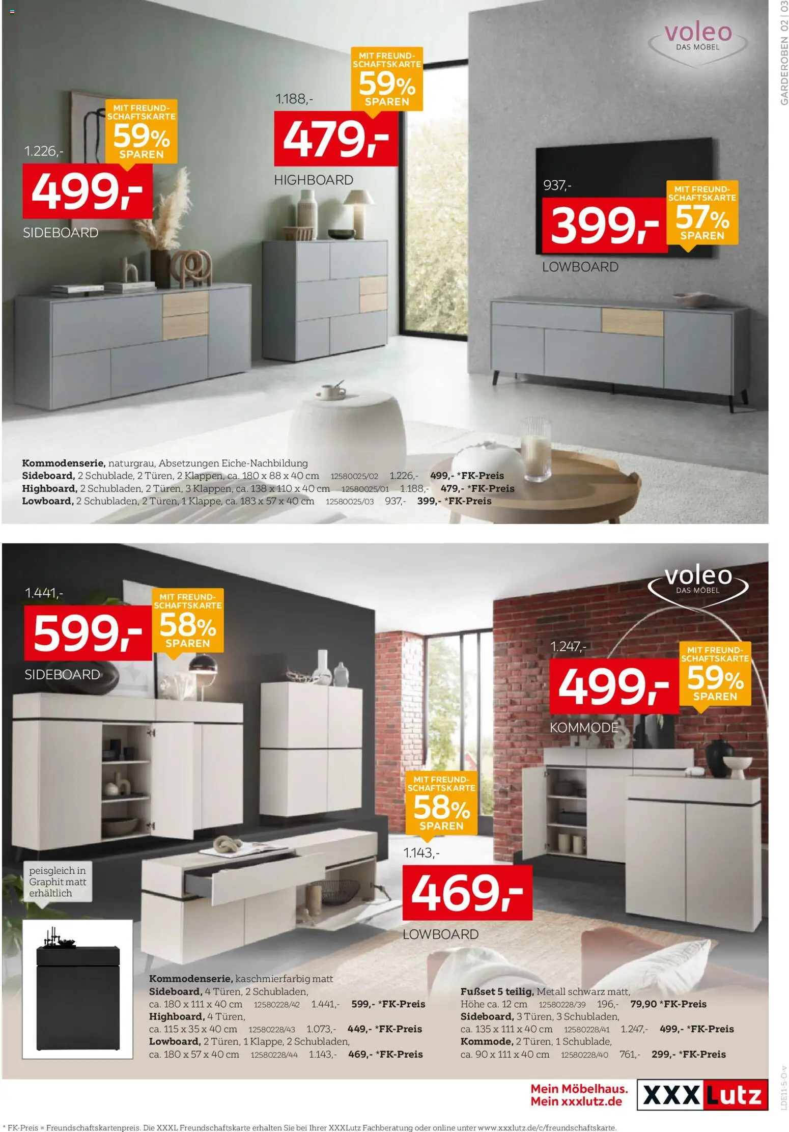 XXXL Lutz Aufbewahrung & Deko – gültig ab 16.11.2025 | Seite: 3 | Produkte: Sideboard, Lowboard, HIghboard, Kommode