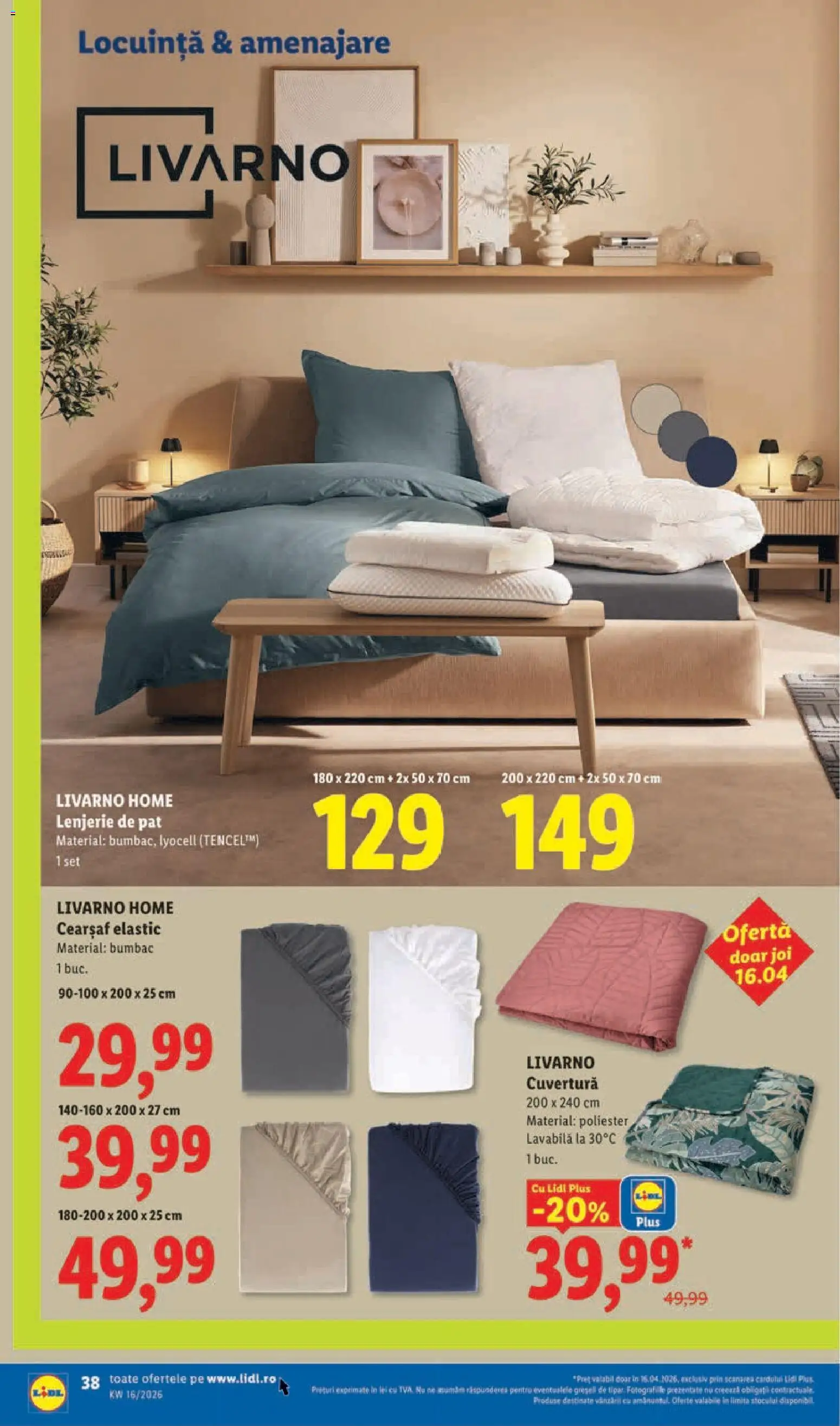 Noul catalog Lidl – valabil de la 14.04.2026 | Pagină: 38 | Produse: Cuvertură, Pat, Lenjerie de pat, Türk kahvesi öğütme değirmeni