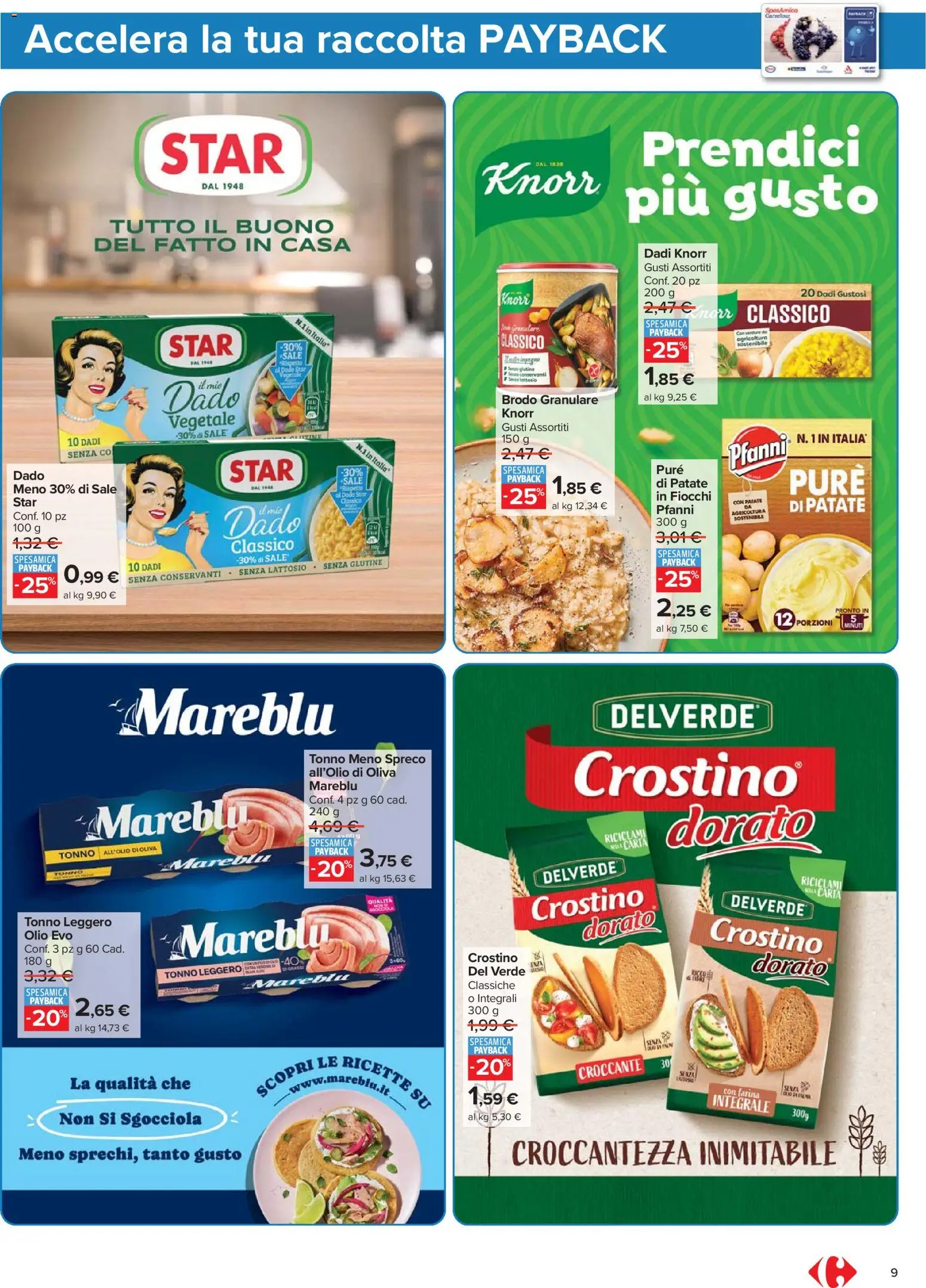 Volantino Carrefour del 07.04.2026 | Pagina: 9 | Prodotti: Patate, Sale, Olio, Tonno