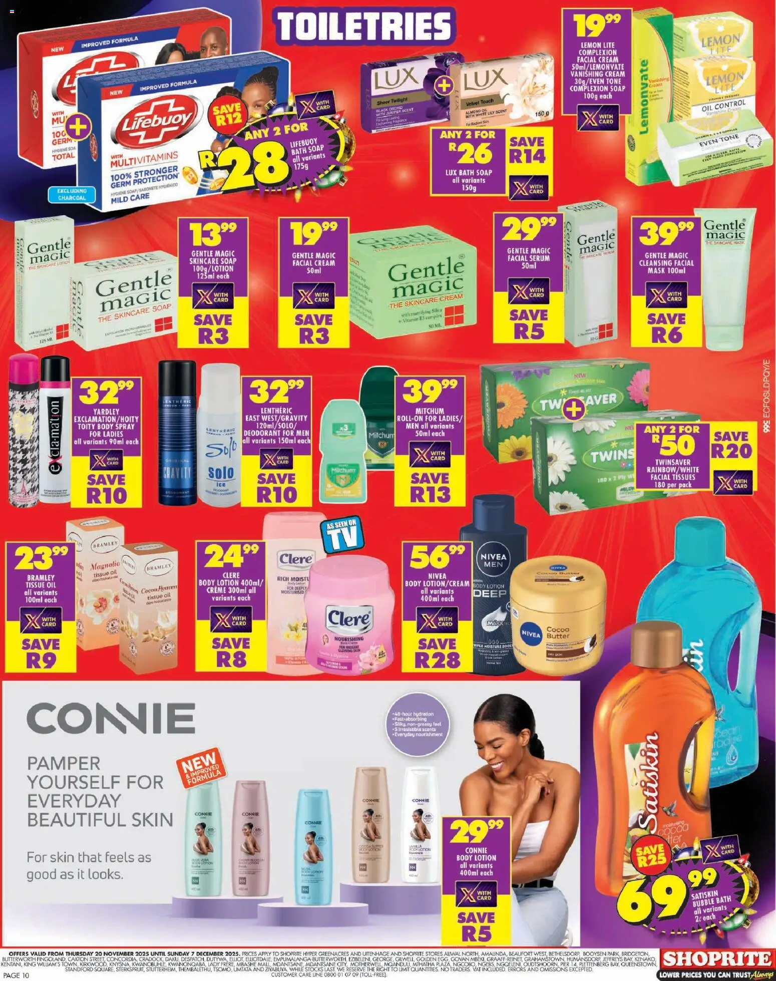 New Shoprite catalogue – valid from 20.11.2025 | Page: 10 | Products: Multivitamins, Soap, Lemon, Tissues