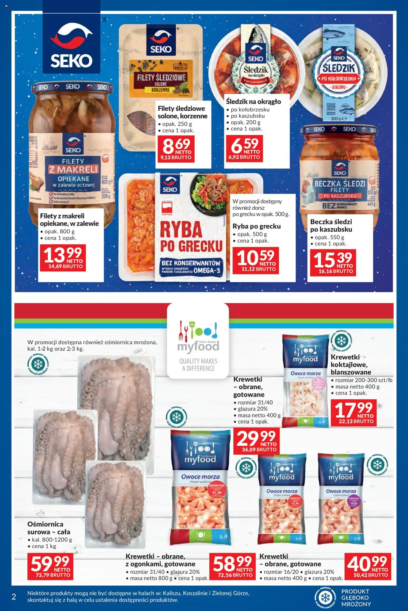 Makro Gazetka - Na wiosnę od 03.03.2026 | Strona: 2 | Produkty: Krewetki obrane, Dorsz, Ryba po grecku, Owoce morza