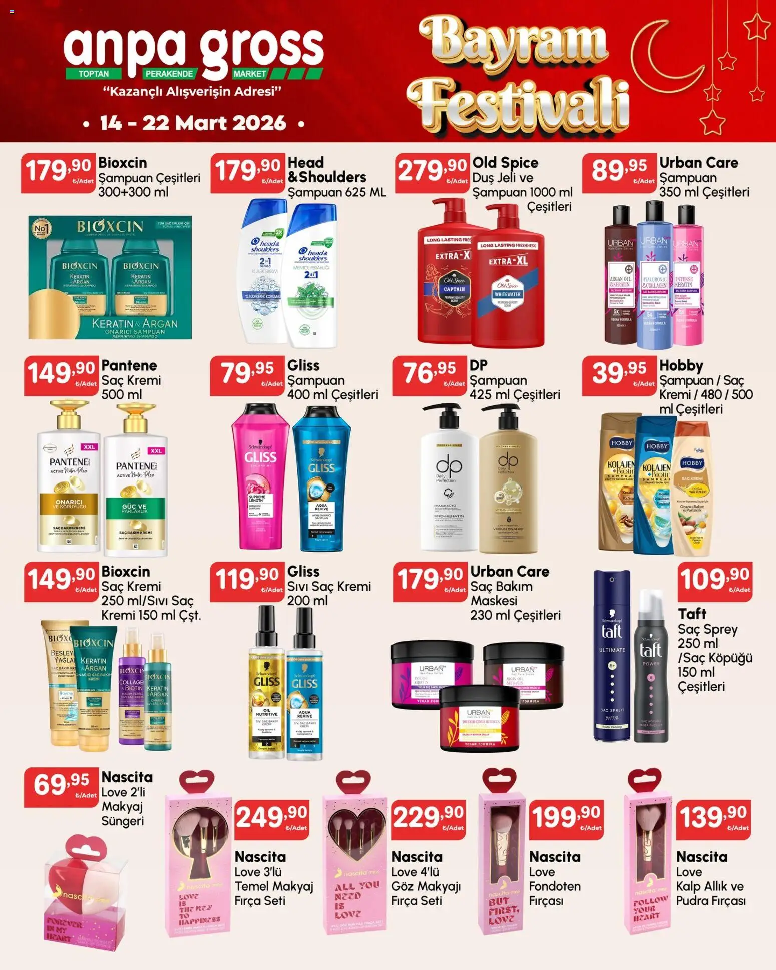 Anpa Gross Katalog - 14.03.2026 tarihinden itibaren geçerlidir | Sayfa: 23 | Ürünler: Şampuan, Fırça, Krem, Makyaj