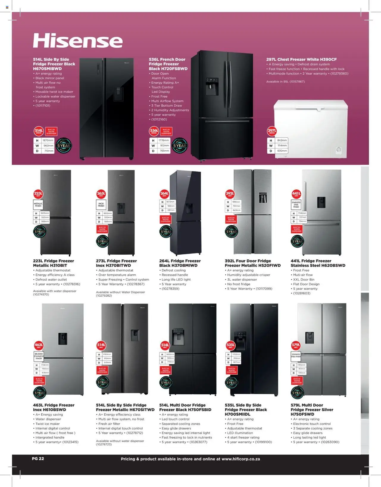 New HiFi Corp catalogue – valid from 12.02.2024 | Page: 22 | Products: Freezer, Lock, Fridge, Water